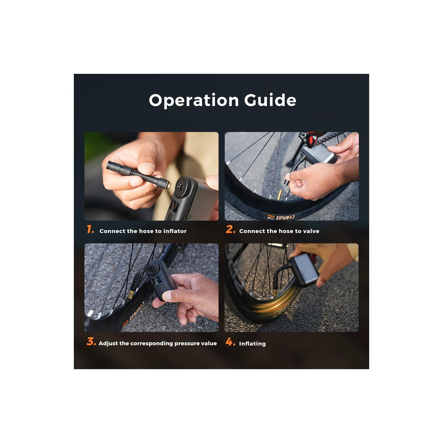 Tiny Bike Pump Pro - 120 PSI High Pressure and LED Display Electric Bike Pump