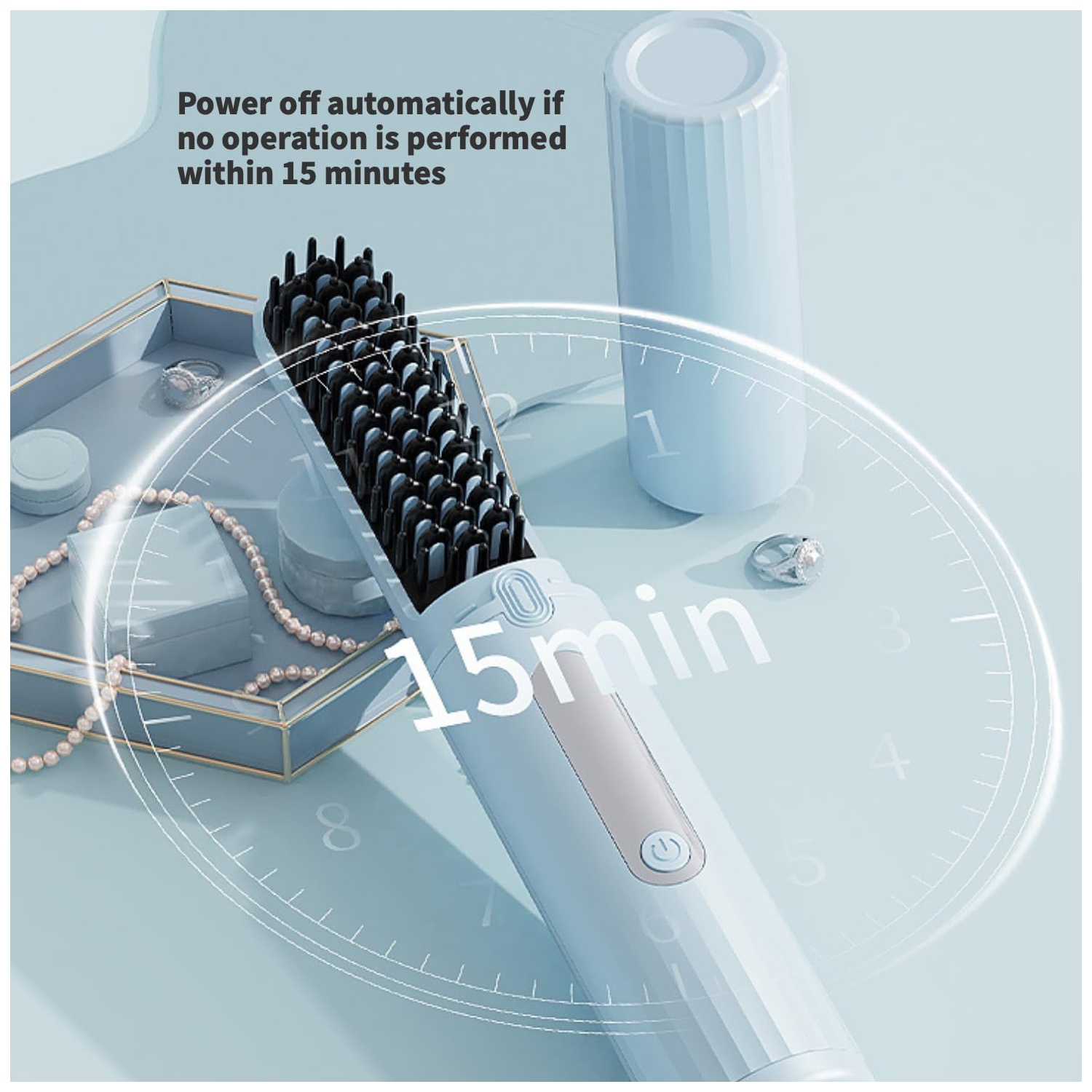 Brosse lissante rechargeable sans fil – Longue autonomie, arrêt automatique, ions négatifs pour fer plat