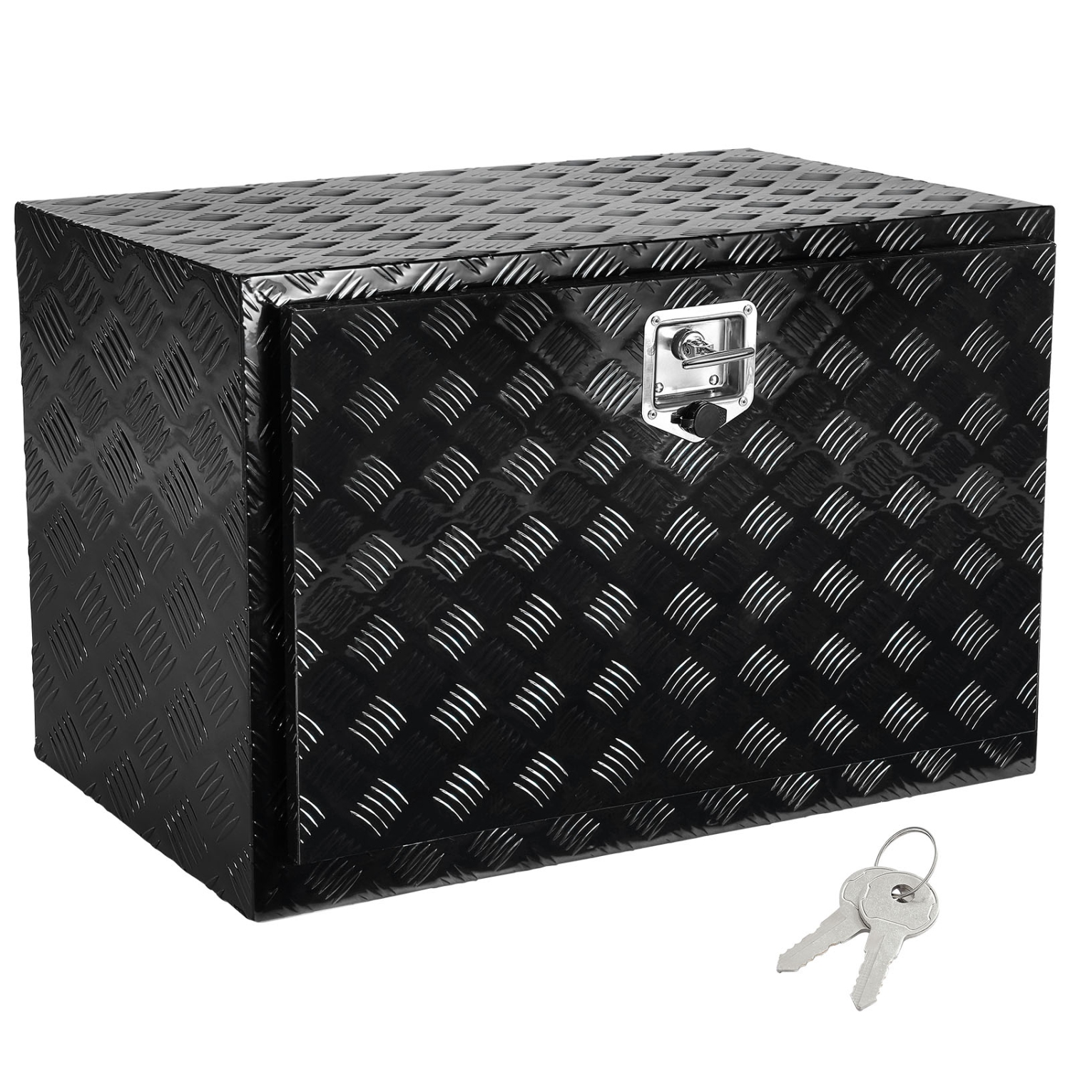VEVOR 36" x 24" x 24" Underbody Truck Box, Pickup Storage Box, Heavy Duty Aluminum Diamond Plate Tool Box with Lock and Keys, Waterproof Trailer
