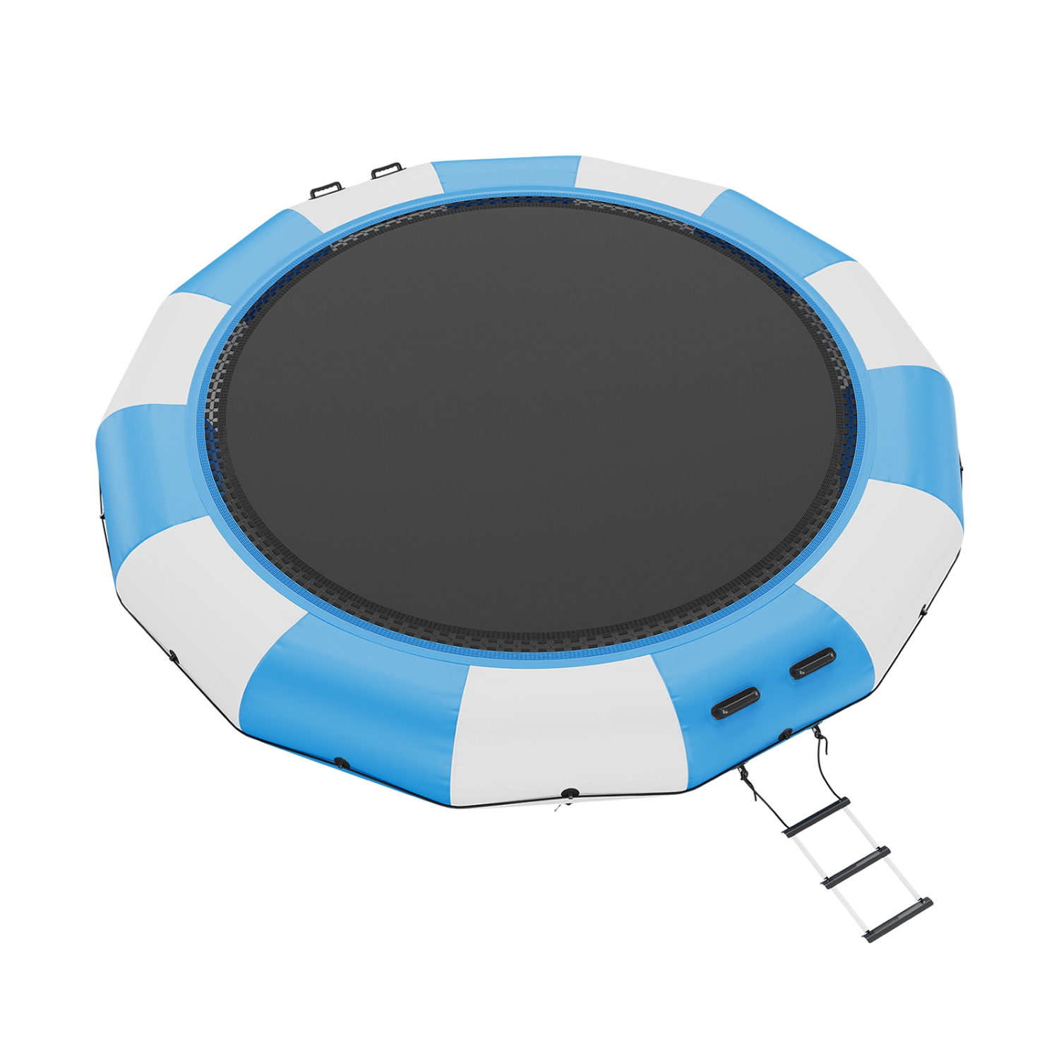 Siège sauteur gonflable VEVOR 15&nbsp;pi, trampoline récréative, plateforme de natation rebondissante portative avec échelle en 3 marches et pompe à