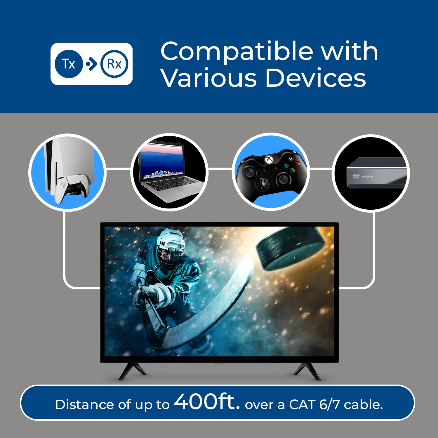 Prolongateur HDMI™ OREI 4K@60 Hz - 500 pi (Cat6) (EX-500-K)