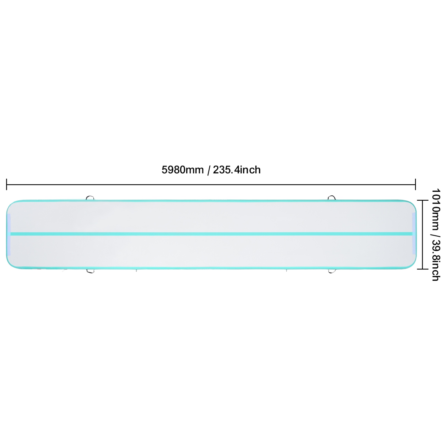 VEVOR 20 ft Gymnastics Air Mat, 4 inch Thickness Inflatable Gymnastics Tumbling Mat, Tumble Track with Electric Pump, Training Mats for Home