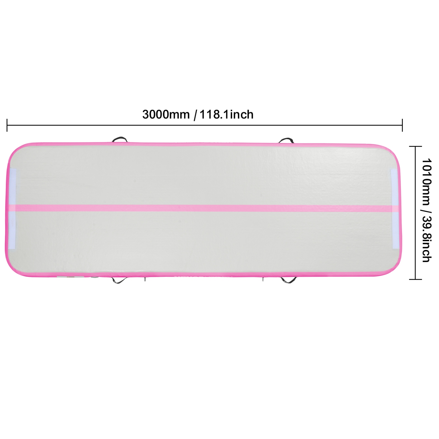 VEVOR 10 ft Gymnastics Air Mat, 4 inch Thickness Inflatable Gymnastics Tumbling Mat, Tumble Track with Electric Pump, Training Mats for Home