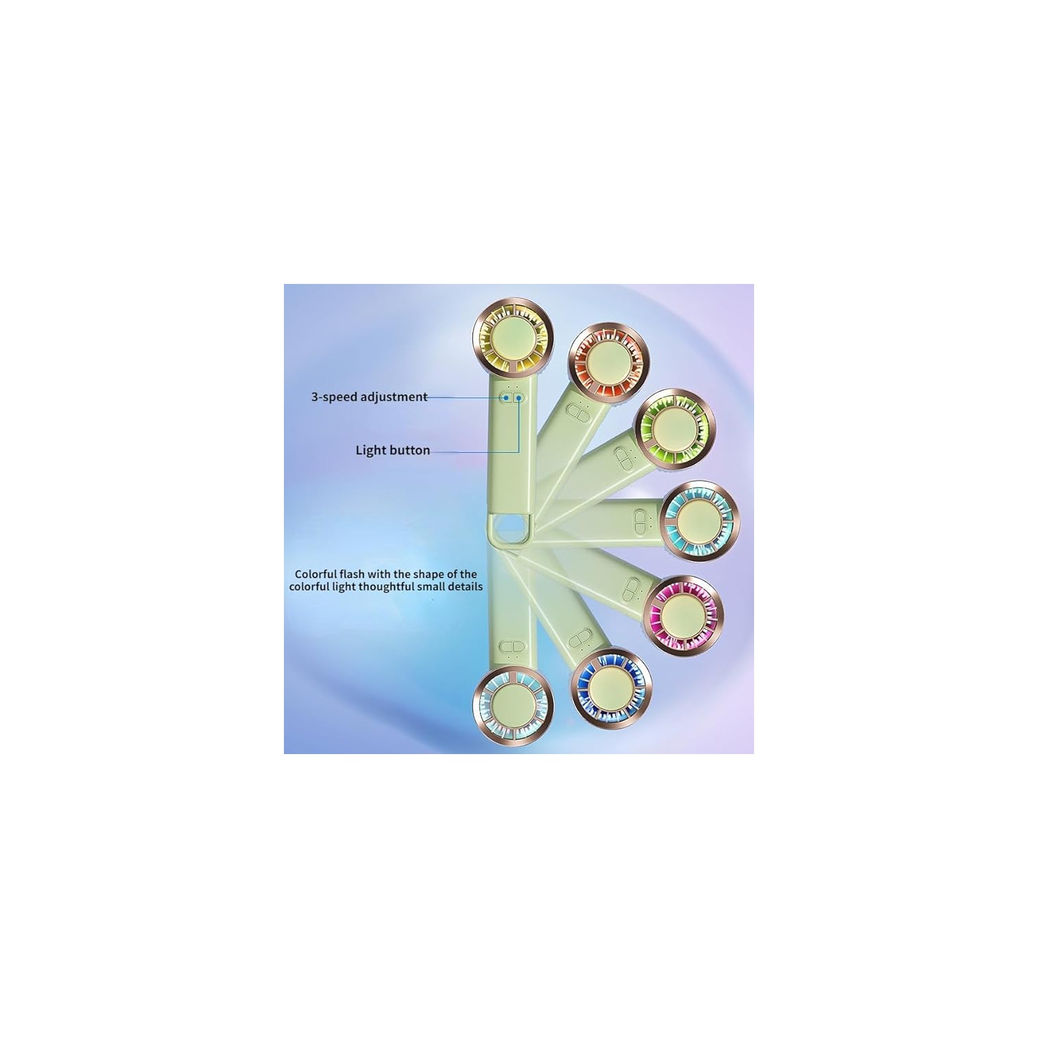 YOULIGHTS Portable cute handheld mini fan, 2000mAh Battery Operated Rechargeable Personal Fan, for Stylish Kids Girls Women Men Indoor Outdoor