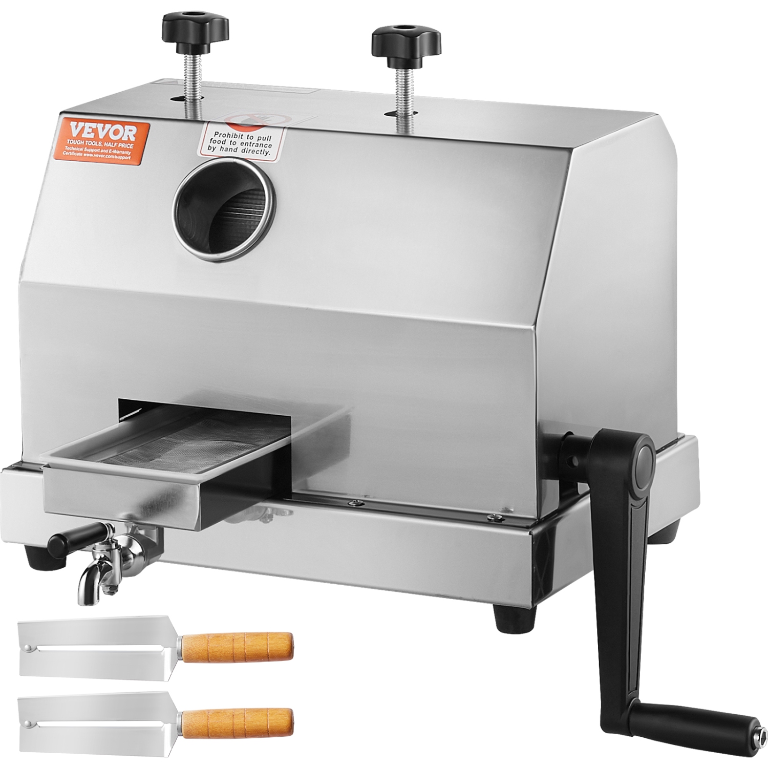 VEVOR 110LBS/H Commercial Sugar Cane Juicer, Sugarcane Juicer Machine with 3 Stainless Steel Rollers and 2.4" Large Inlet, Manual Sugarcane Juice