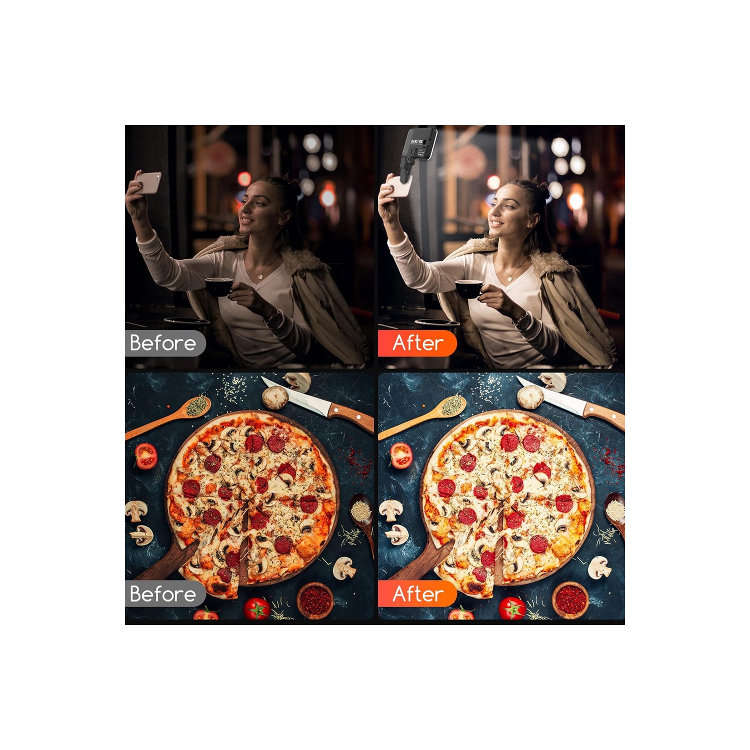 Selfie Light - USB-Rechargeable LED Phone Light - Portable Photo Light with 97+ CRI, Up to 6500K Color Temperature for Selfie, Zoom Conference,