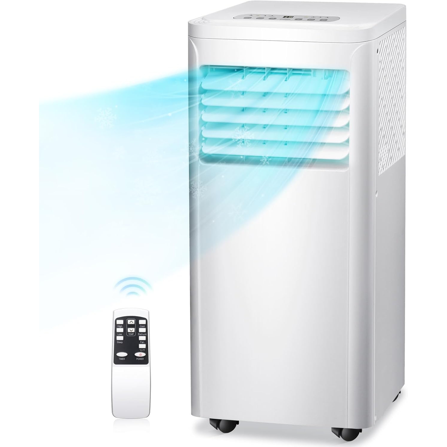 ZAFRO 8,000 BTU Portable Air Conditioner with Remote Control, Portable AC Unit for Room Up to 350 Sq.Ft, 3-in-1 Air Conditioner with Digital