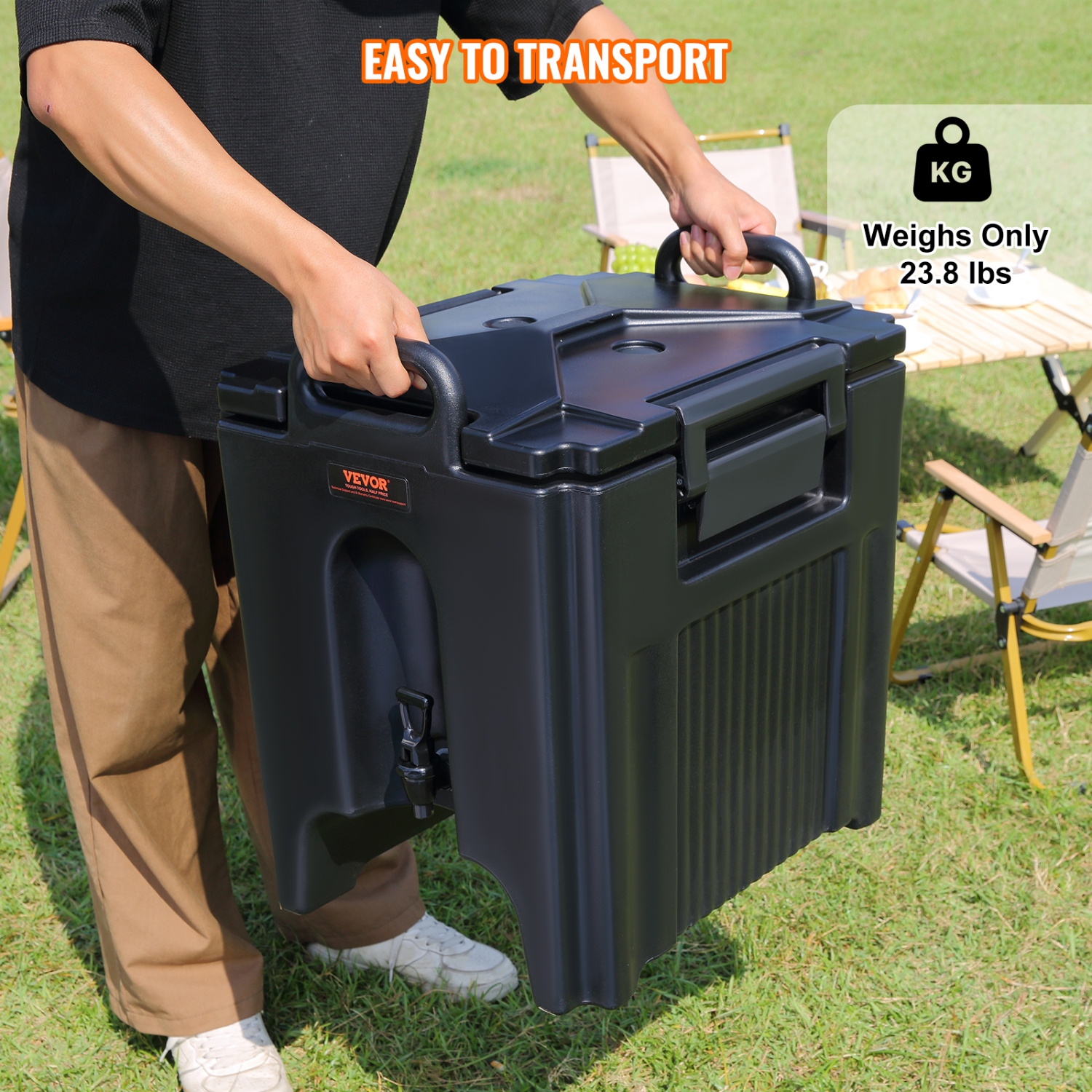 VEVOR 10 Gallon Insulated Beverage Dispenser, Food-grade LL9450UP Hot and Cold Beverage Server, Thermal Drink Dispenser Cooler with 1.18 in PU Layer