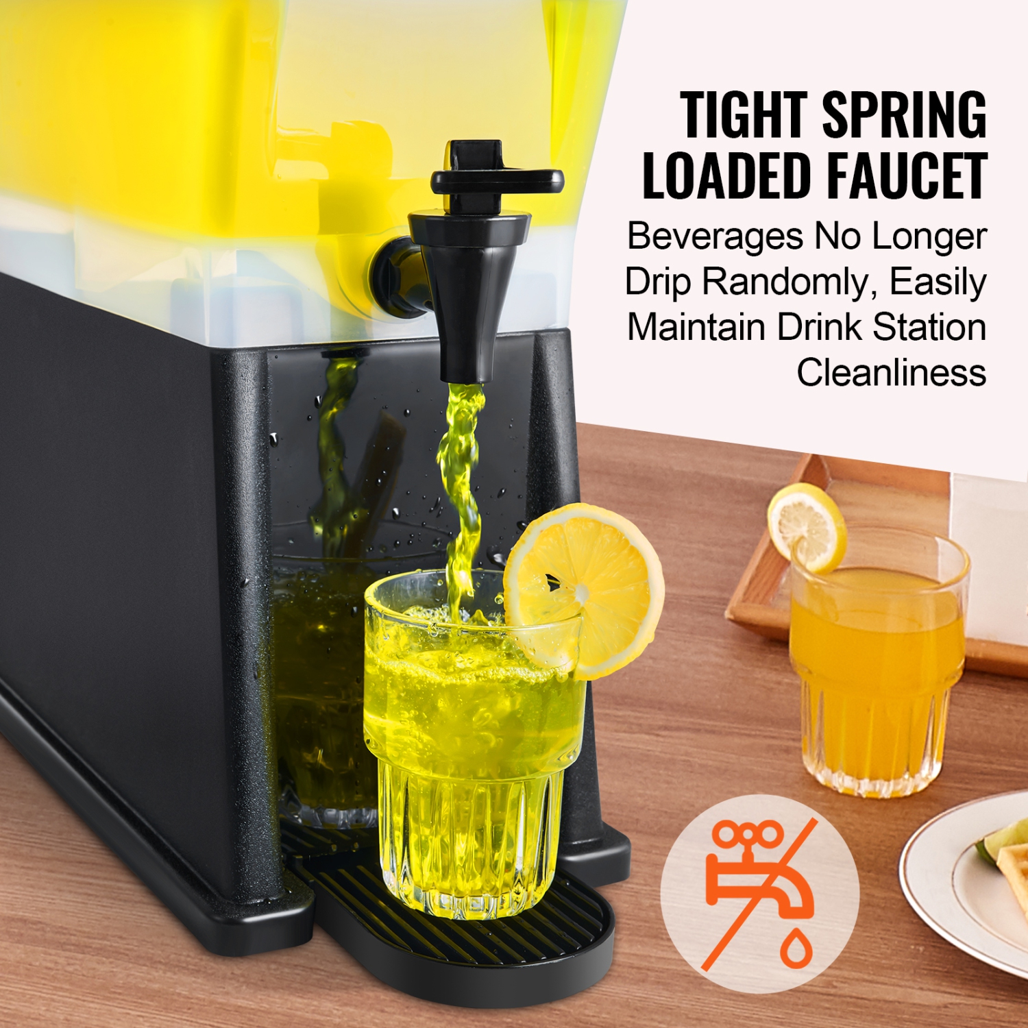 VEVOR 3 Gallon Beverage Dispenser, Drink Dispenser, Plastic Juice Dispenser with Stand Spigot Lid, Iced Tea Lemonade Juice Water Dispenser, for