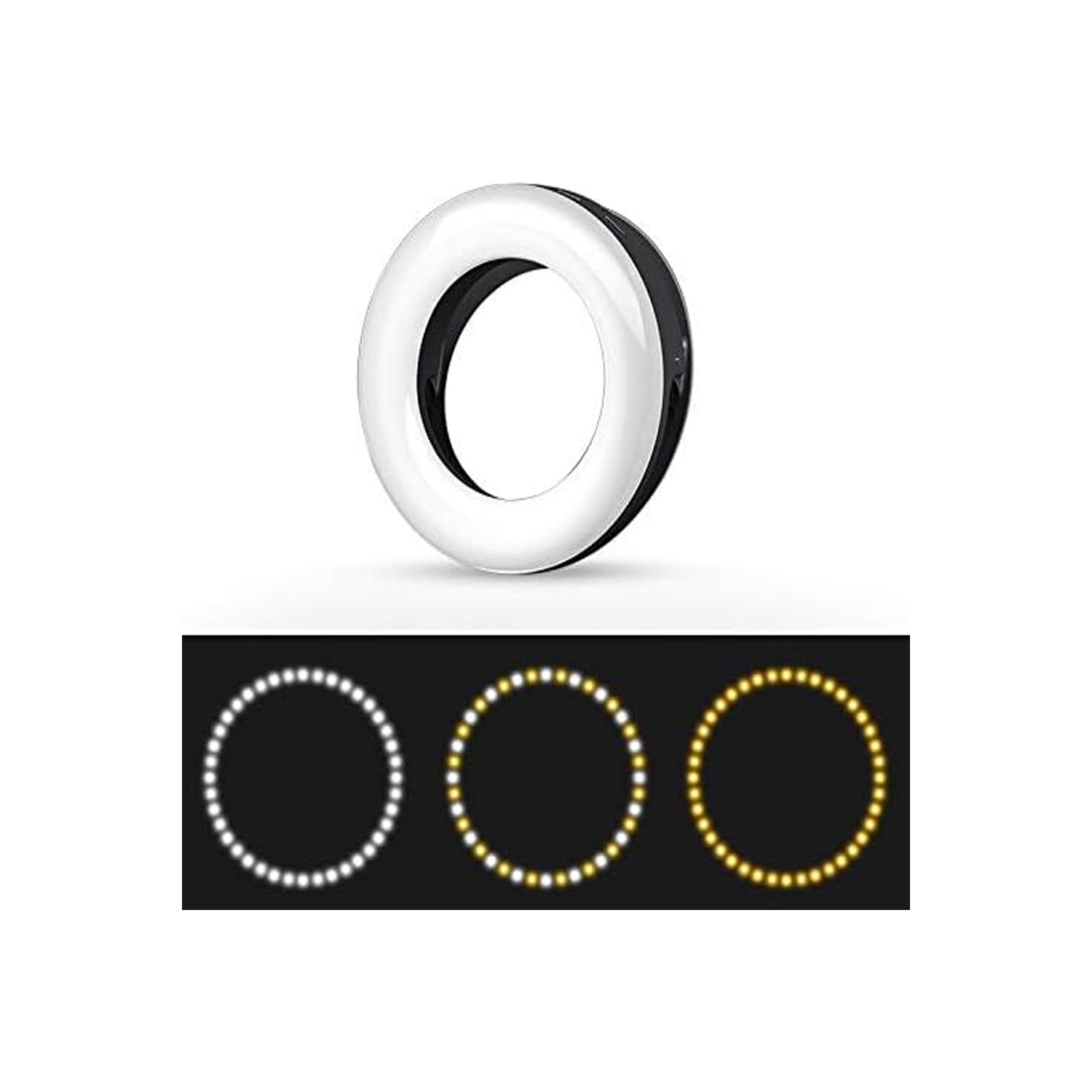 Selfie Ring Light Rechargeable Portable Clip-on Selfie Fill Light with 40 LED for Smart Phone Photography, Camera Video, Girl Makes up