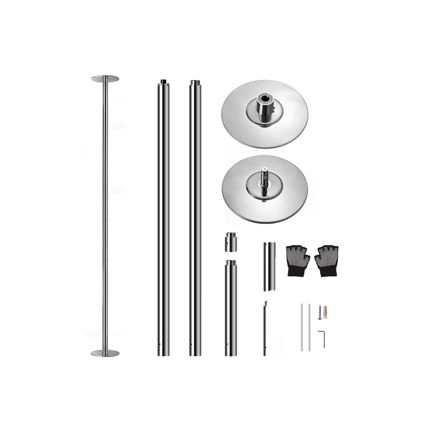 SereneLife Professional Spinning Dance Pole, 45mm Portable Exercise Pole for Fitness – Durable Steel Build, Anti-Rust Finish, Suitable for Home,