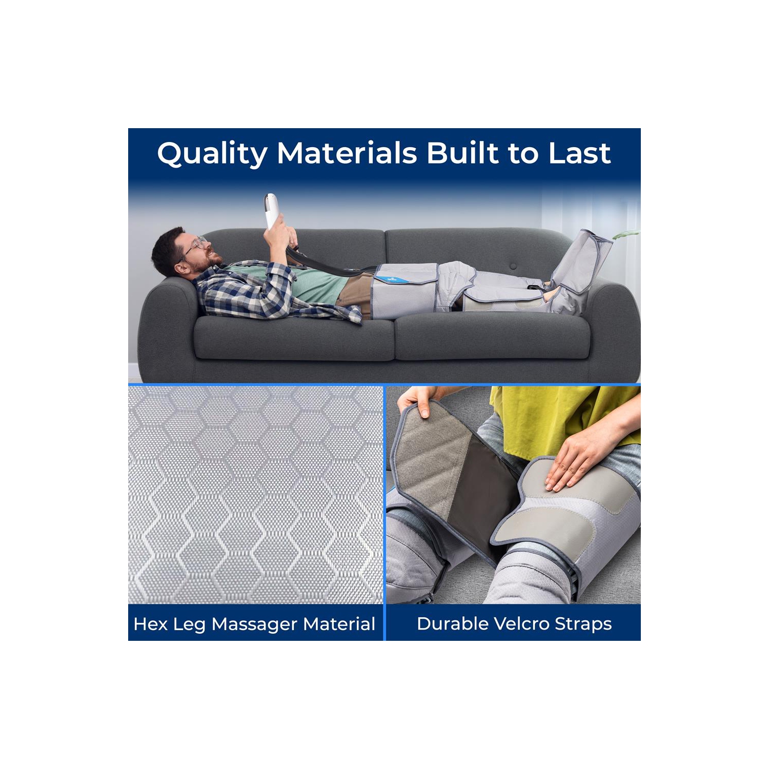 SereneLife Air Compression Leg Massager, Full Leg Massager with Heat and Compression, Adjustable with 6 Modes 3 Vibrations 3 Intensities, 11 Airbags