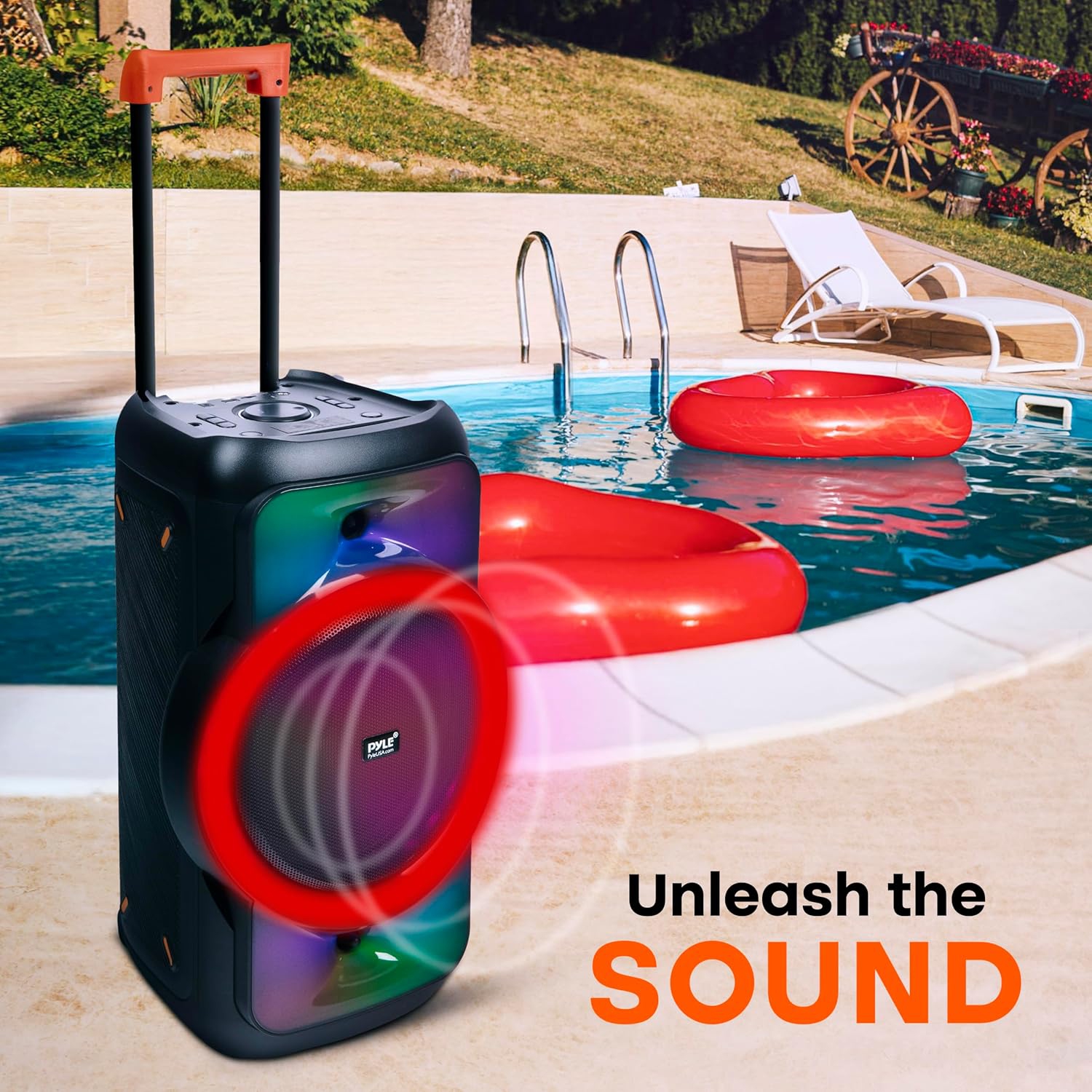 Pyle Audio Large Bluetooth Party Speaker - Big Bluetooth Speaker with True Wireless Stereo System - Enjoy Powerful Bass and Clear Treble - Portable