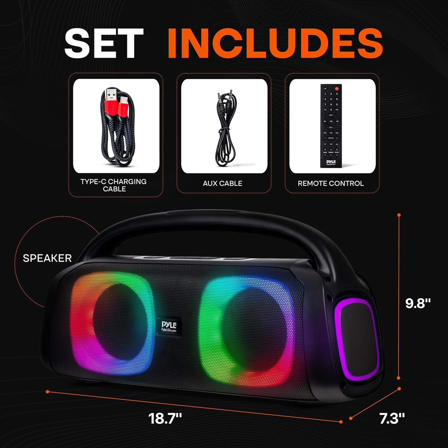 Soundcore Boom 2 de PYLE Audio - Haut-parleur minichaîne Bluetooth avec chaîne stéréo sans fil véritable - Profitez de basses puissantes et d'aigus