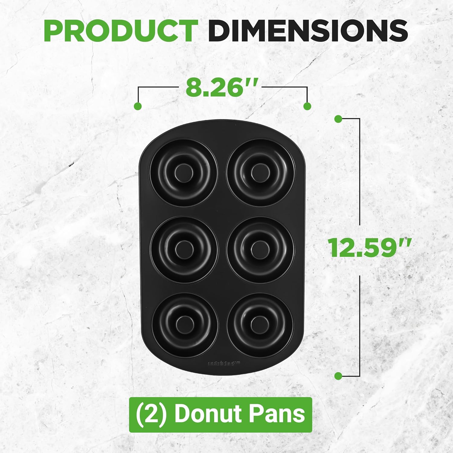 NutriChef Nonstick Donut Pans for Baking | 6 Durable & Easy to Clean Doughnut Molds | Fits Full-Sized Doughnuts | Oven Safe Up To 450F | Bake Perfect