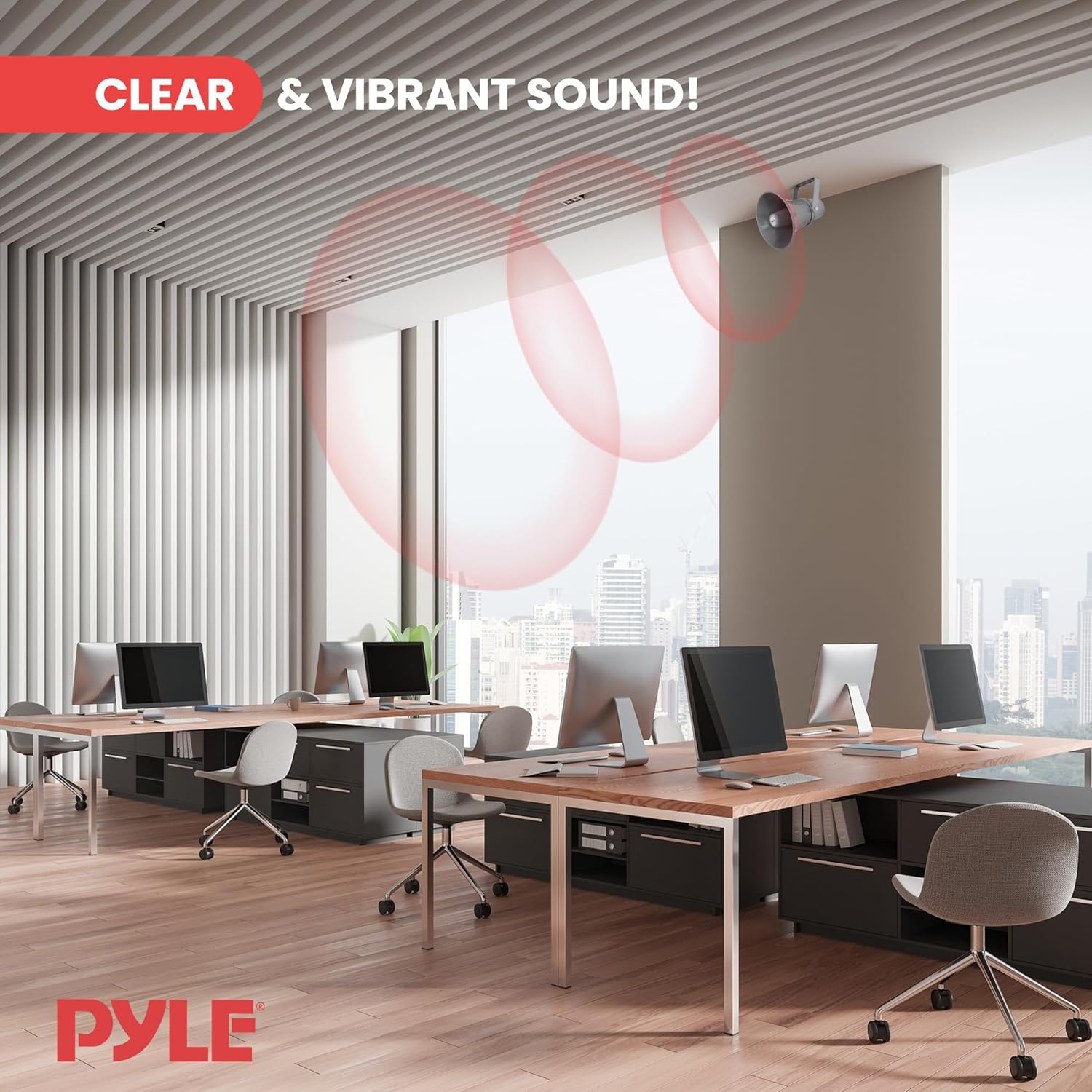 Pyle Indoor Outdoor PA Horn Speaker - 9.7 Inch 20-Watt Power Compact Loud Sound Megaphone w/ 400Hz-5KHz Frequency, 8 Ohm, 70V Transformer, Mounting