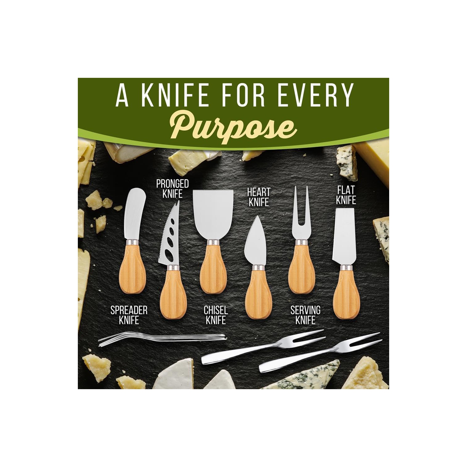 Ensemble plateau à fromage en bambou naturel de NutriChef avec tasse à condiments en prime – Très grande assiette en bois 100 % biologique Home et