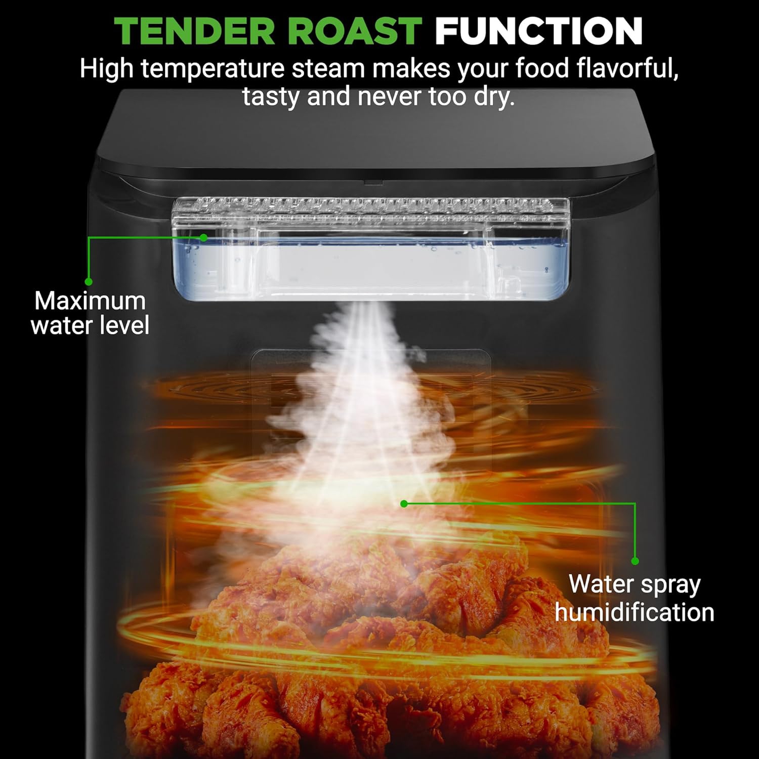 Nutrichef 6.3 QT Electric Air Fryer | 12-1 Preset Cooking Functions | Includes New Tenderizing Function | Digital Display | Transparent Window For