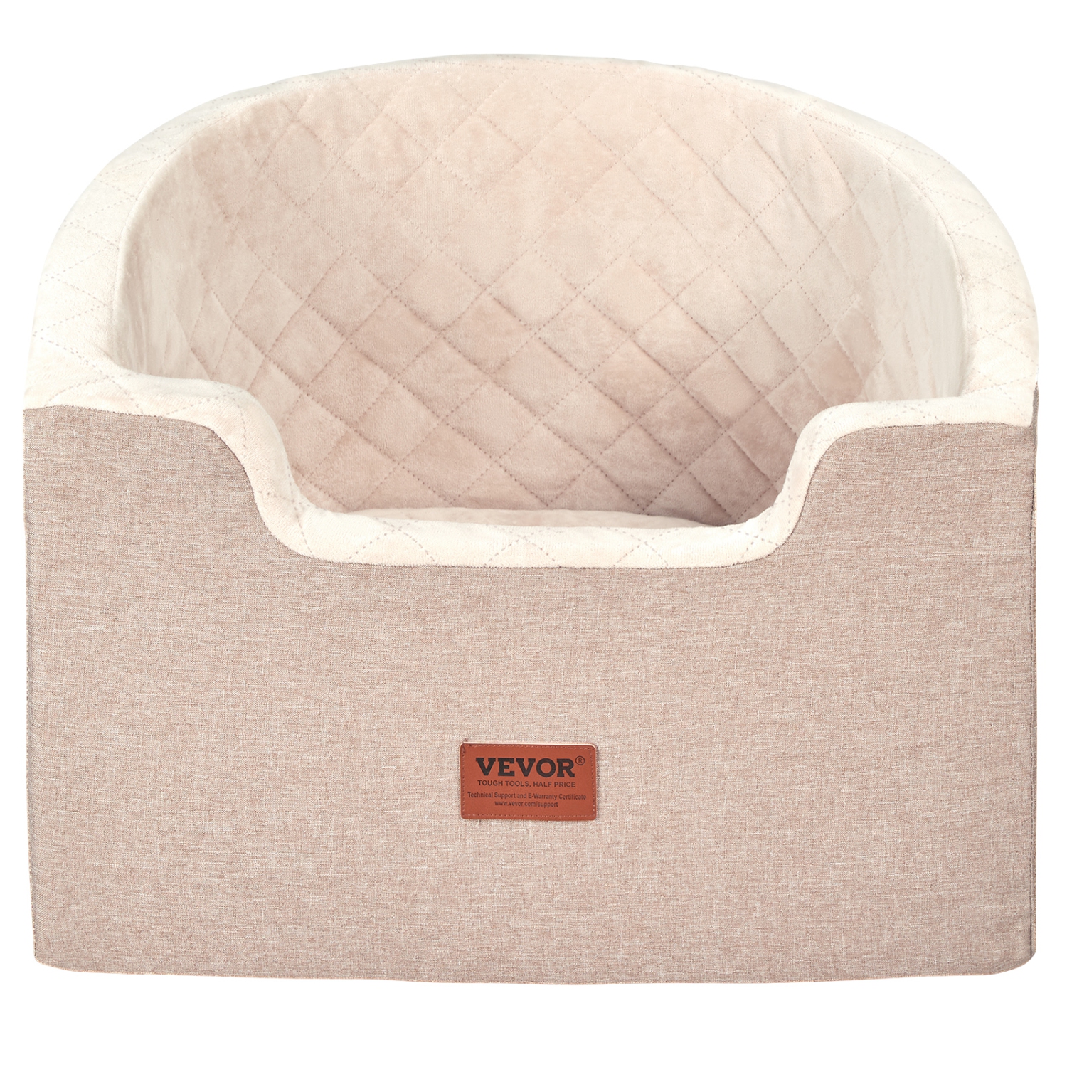 VEVOR Dog Car Seat, Waterproof Dog Booster Seat for Car with A Storage Pocket, Clip-On Safety Leash and Sponge Filling, Dog Car Bed for Small &