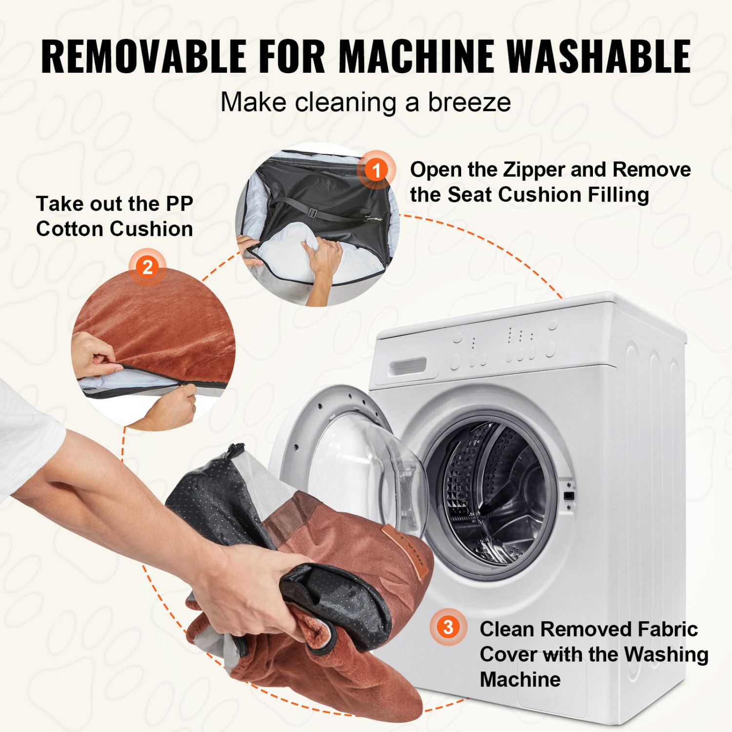 VEVOR Dog Car Seat, Waterproof Dog Booster Seat for Car with Side Handles and A Storage Pocket, Clip-On Safety Leash and PP Cotton Filling, Car Bed