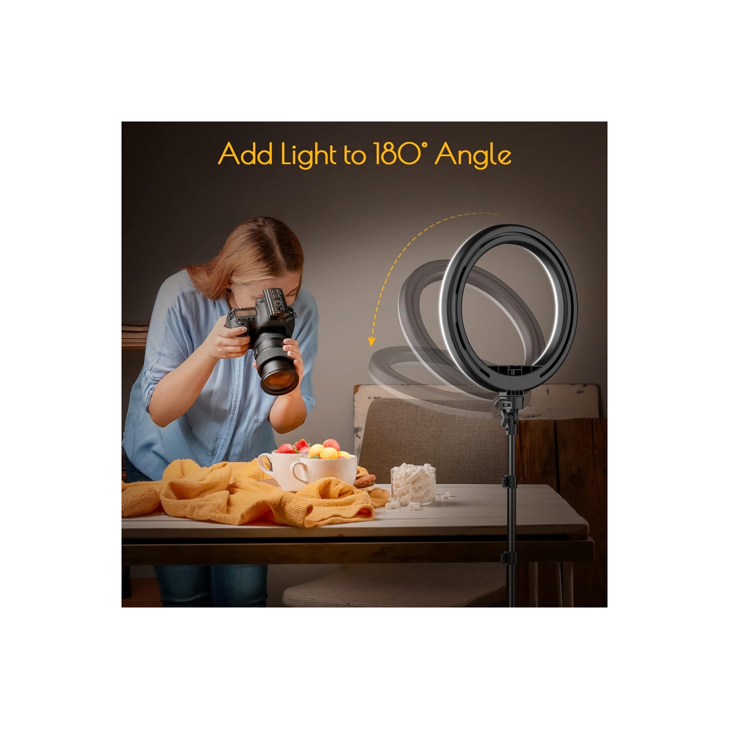 12" Selfie Ring Light with 63" Tripod Stand, Dimmable LED Ring Light with Phone Holder and Wireless Remote, [2-in-1] RGB & Selfie Stick for