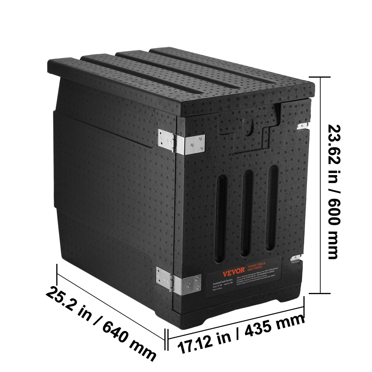 VEVOR 82 Qt Insulated Food Pan Carrier, Hot Box for Catering, LLDPE Food Box Carrier with Double Buckles, Front Loading Food Warmer for Restaurant,