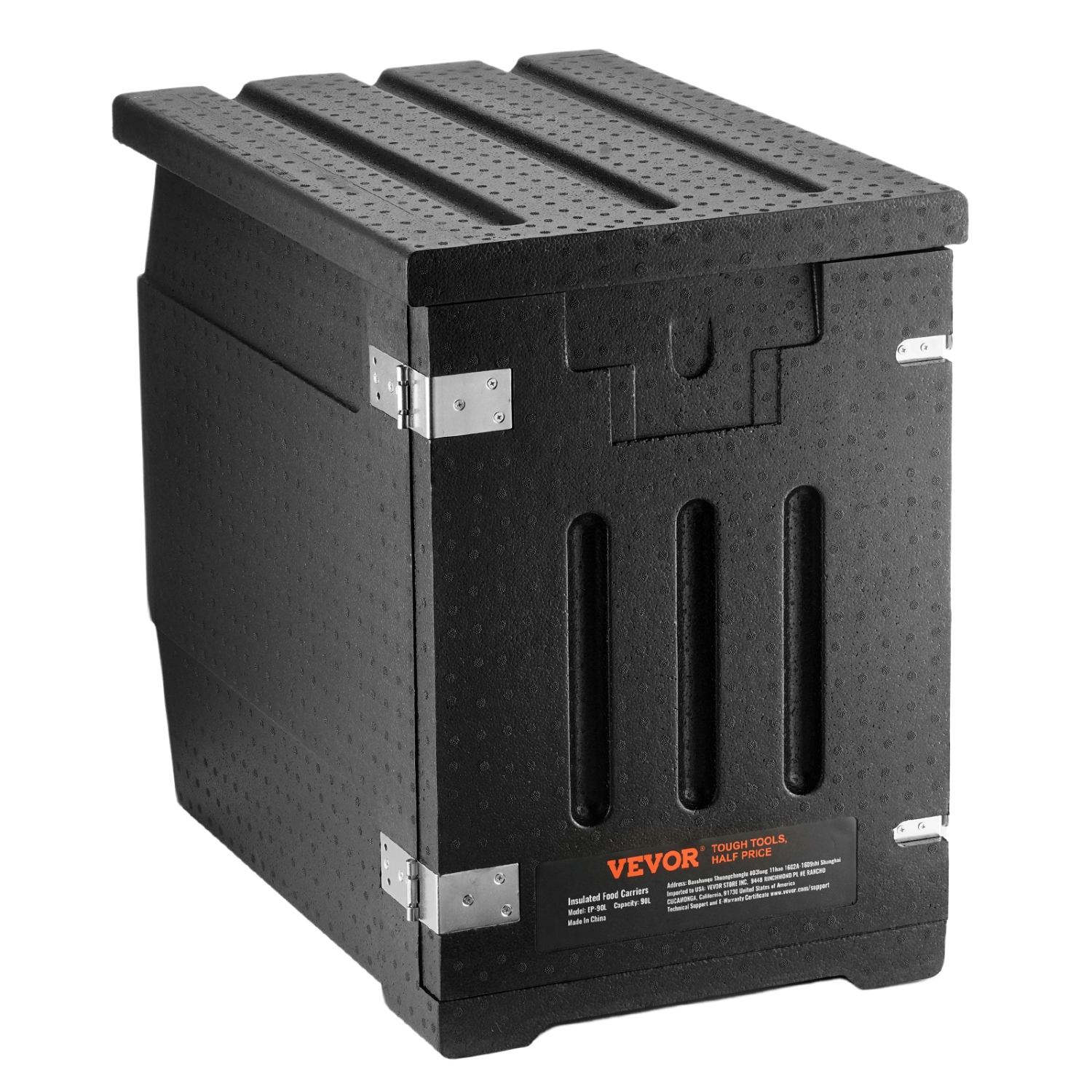 VEVOR 82 Qt Insulated Food Pan Carrier, Hot Box for Catering, LLDPE Food Box Carrier with Double Buckles, Front Loading Food Warmer for Restaurant,