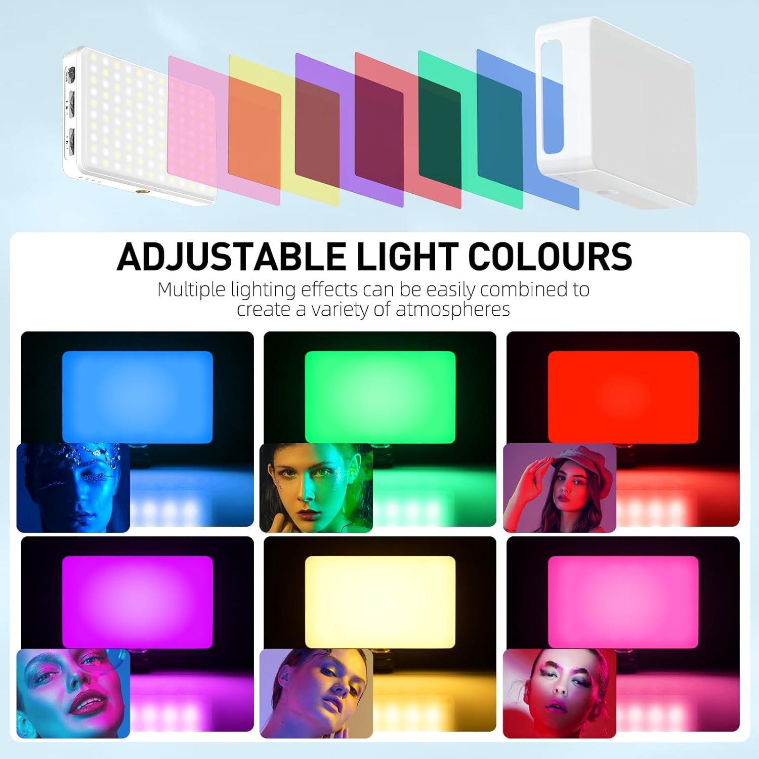 120 LED Phone Light, Selfie Light for iPhone, 5000Mah Rechargeable Clip Video Light for Phone, Camera, Laptop, iPad, Adjusted 3 Lights Modes for