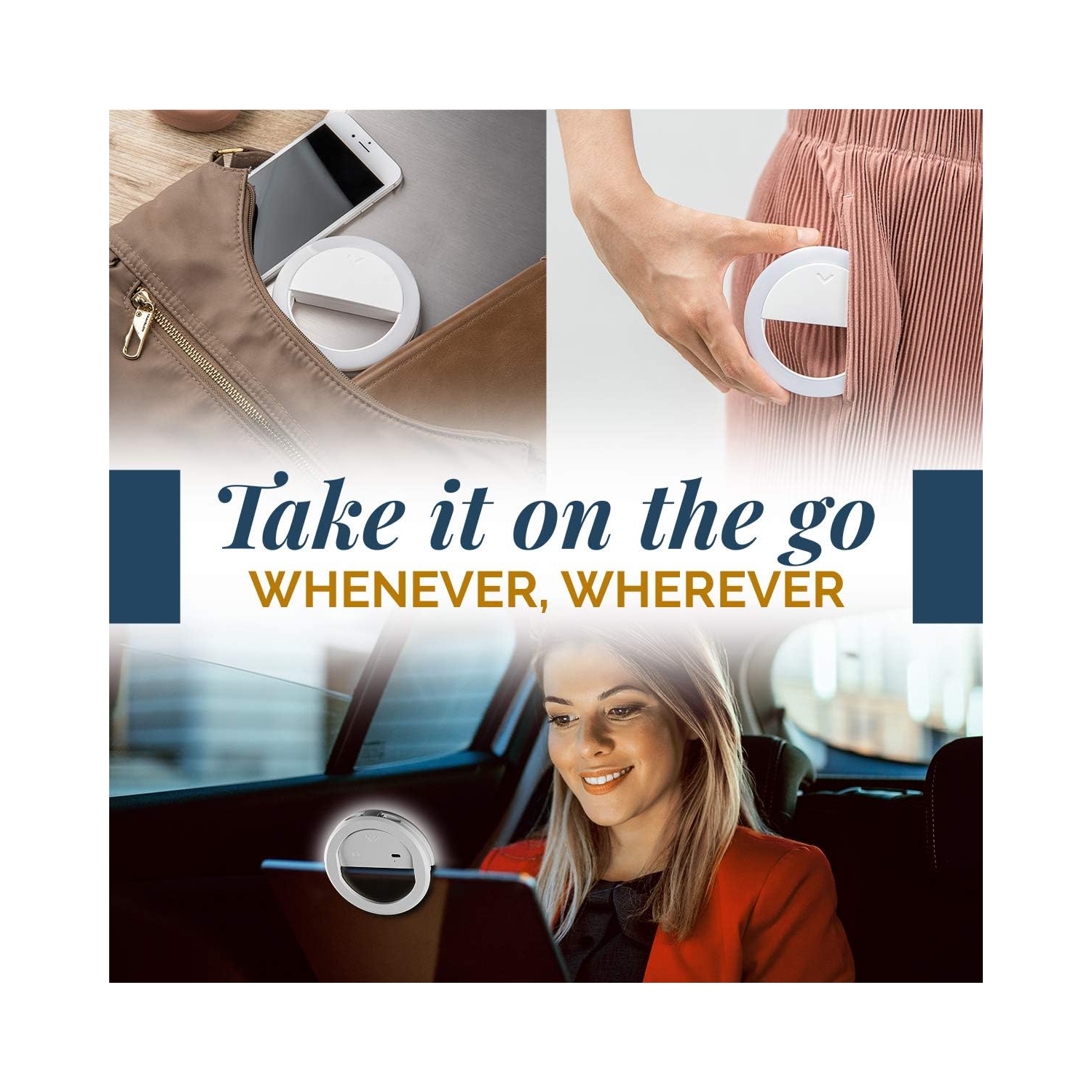 Selfie Ring Light for Computer or Phone - iPhone Compatible LED Lighting for Laptop Webcam - Rechargeable Circle Clip on Ring Light - Cute Stuff &