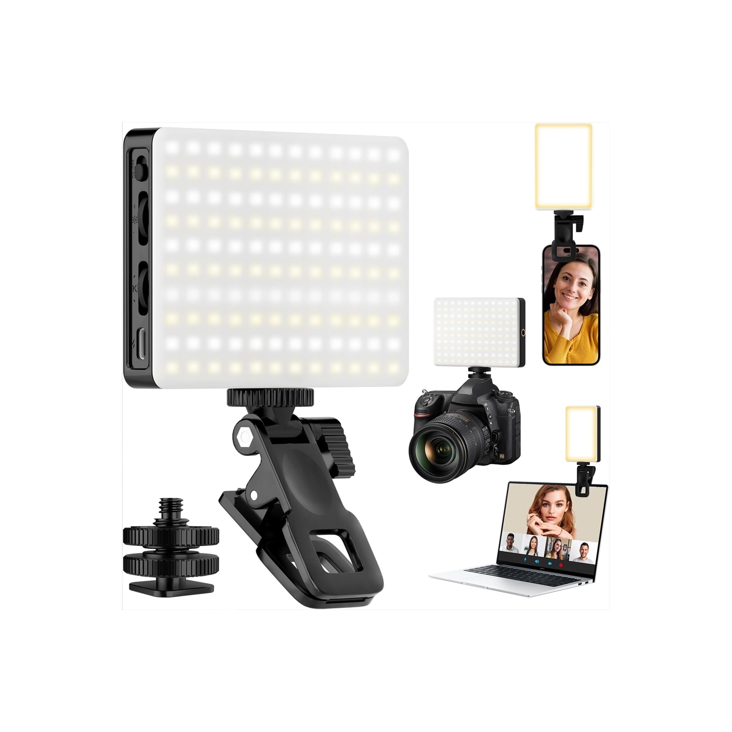 Lampe de téléphone, rechargeable 8000Mah, 3 modes d'éclairage réglables pour Android, iPad, portable, pour maquillage, TikTok, Vlog