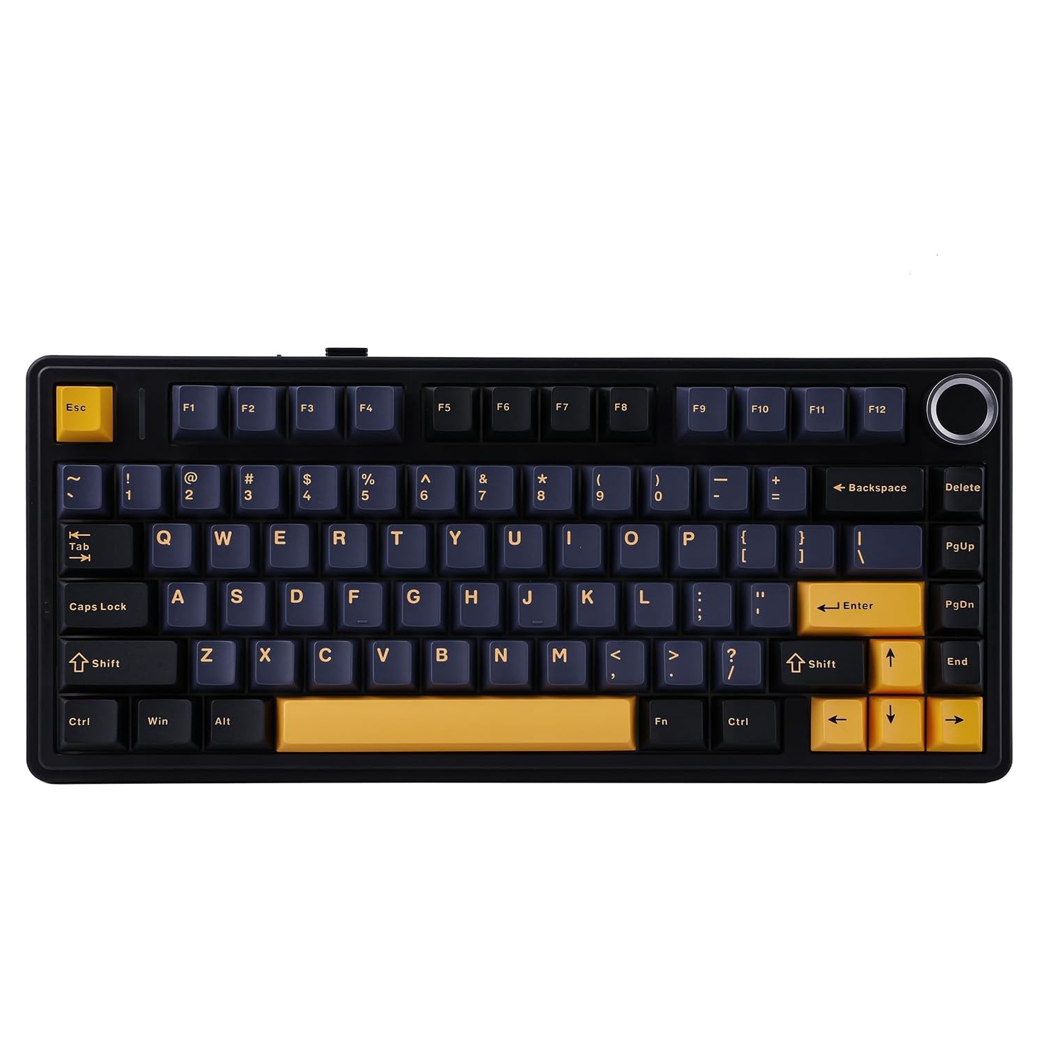 Mechanical Keyboard, 75% Wireless Hot Swappable Gaming Keyboard with Five-Layer Pad and Knob, Bluetooth/2.4GHz/USB-C, RGB Black