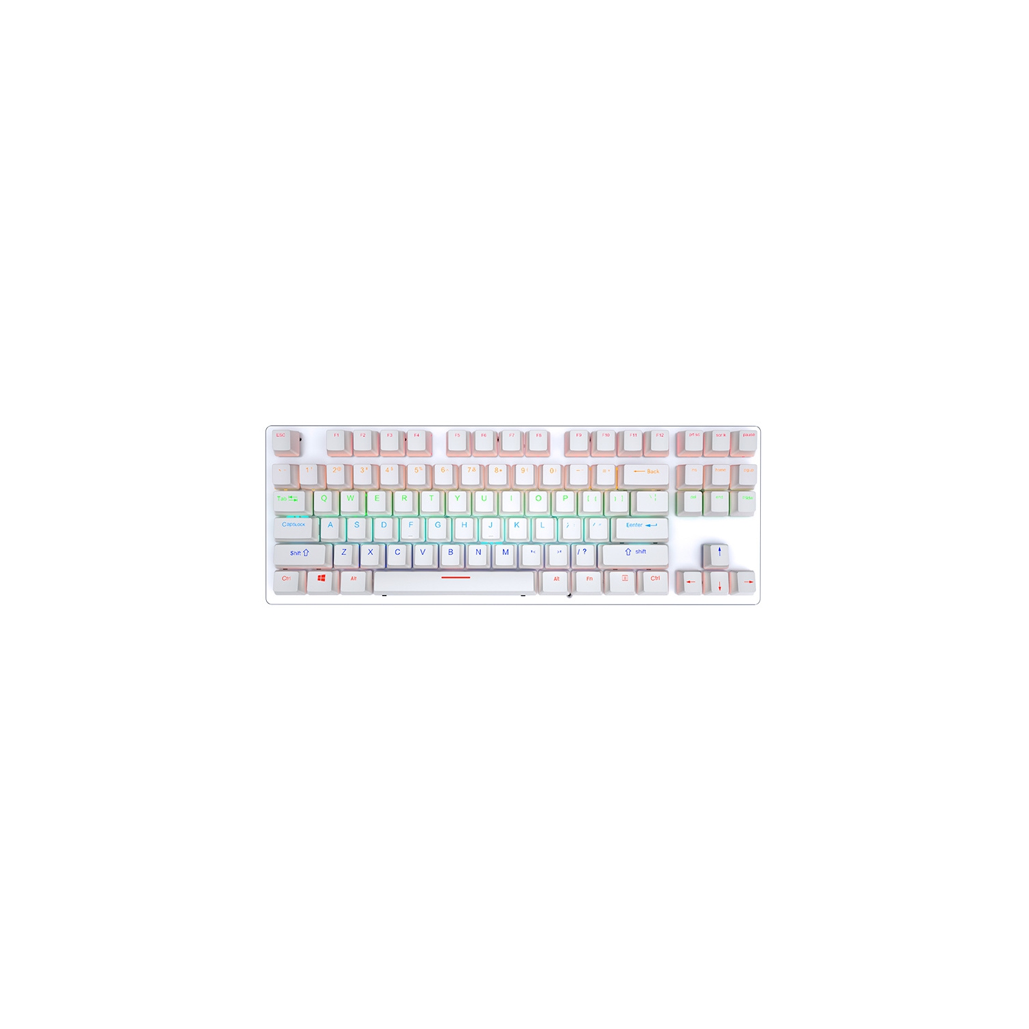 Gaming Keyboard Mechanical Wired Blue Axis Office Keyboard Gaming Computer Game (White)