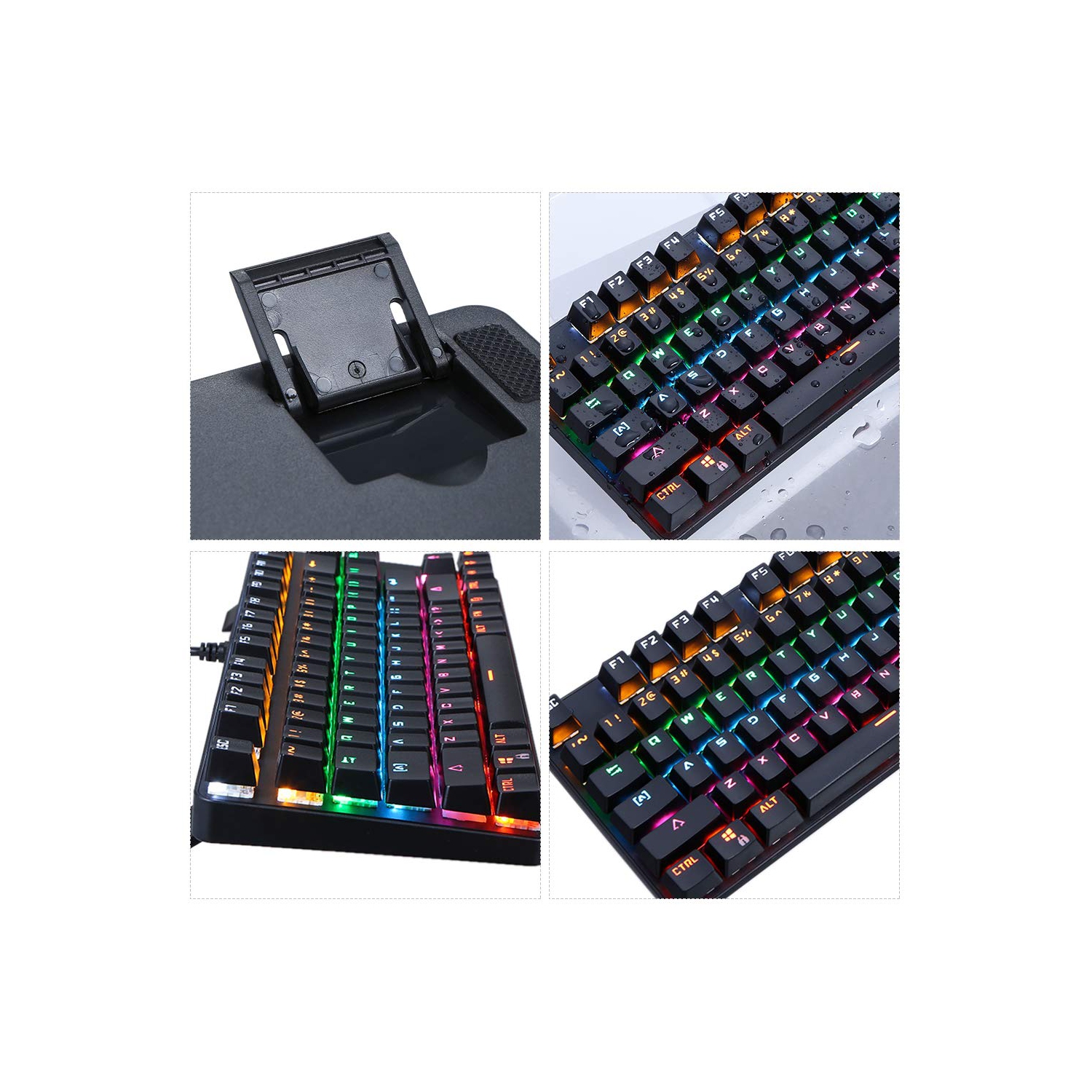 Mechanical keyboard 87 keys wired USB gaming e-sports mechanical keyboard blue axis-black