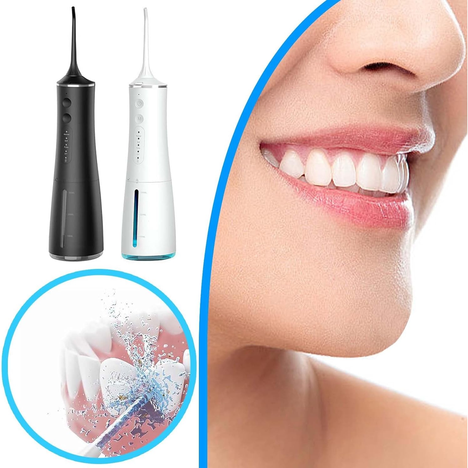Hydropulseur dentaire avancé sans fil pour dents avec 4 pointes de jet et plusieurs modes, Irrigateur oral portatif étanche à dents électrique