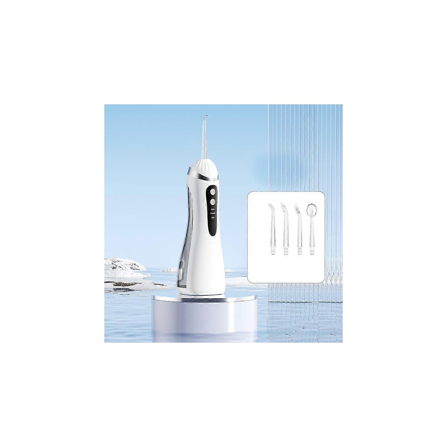 Hydropulseur à batterie de 30 jours – 1600 impulsions/min, 3 modes et embout à 360° pour un nettoyage en profondeur