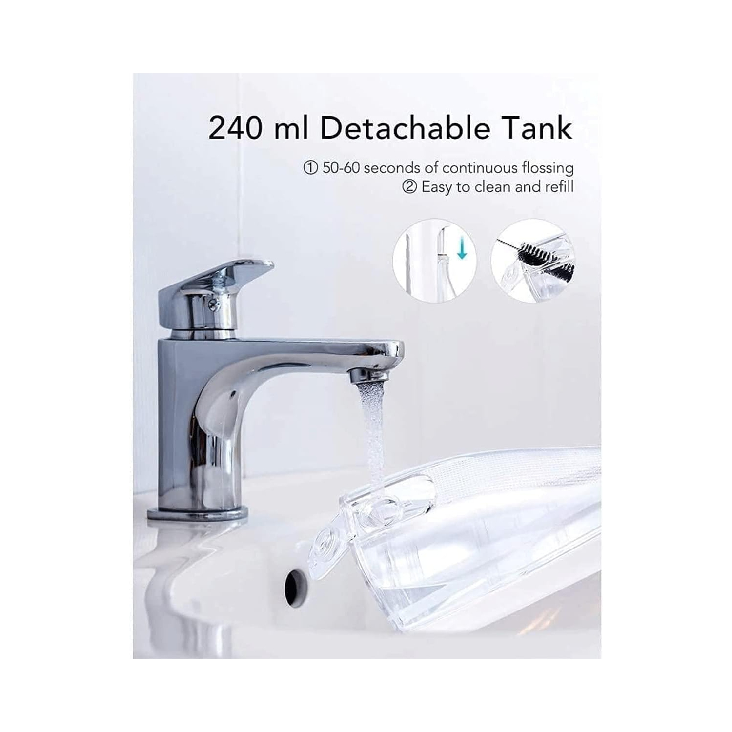 Cordless Advanced Water Flosser for Teeth, Gums, Braces, Gums, Braces, Dental Care, Cordless Dental Oral Irrigator - 3 Modes, 3 Tips for Family