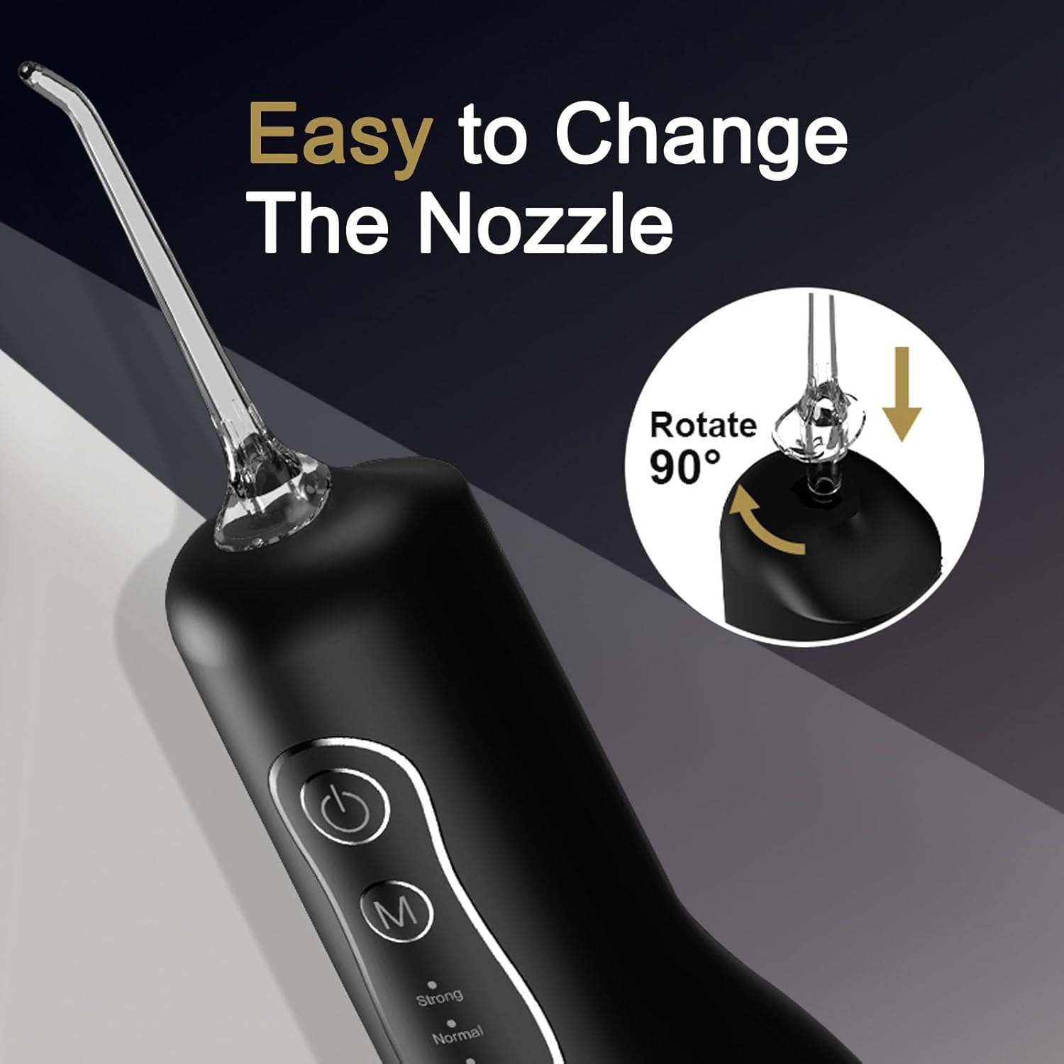 Hydropulseur électrique portatif étanche Rinçage à l'eau Instrument blanchissant oral Hydropulseur à 3 modes 4 buses Irrigateur dentaire rechargeable