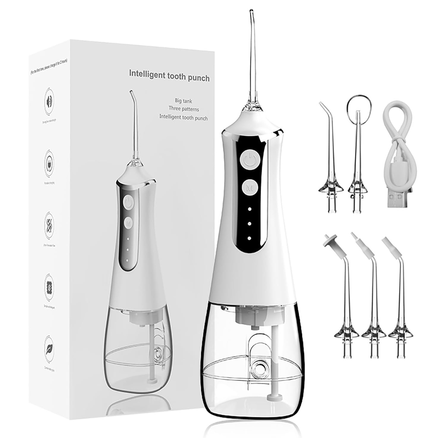 Hydropulseur électrique de qualité supérieure à 3 modes, réservoir d'eau amovible 300&nbsp;ml et batterie longue durée - Soins dentaires recommandés