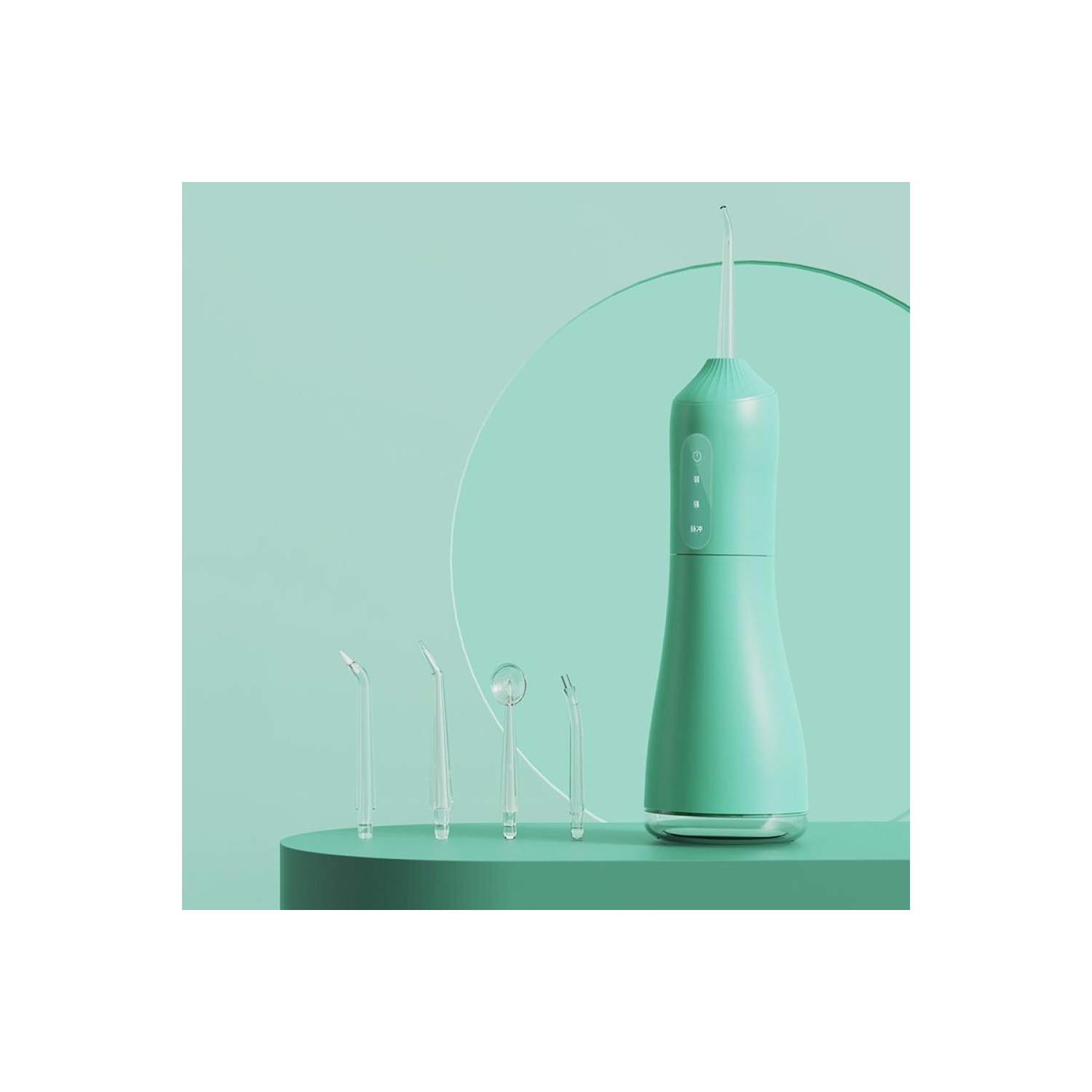 Hydropulseur électrique portatif étanche nettoyant buccal ménager vaporisateur（eau nettoyant les dents en vert）