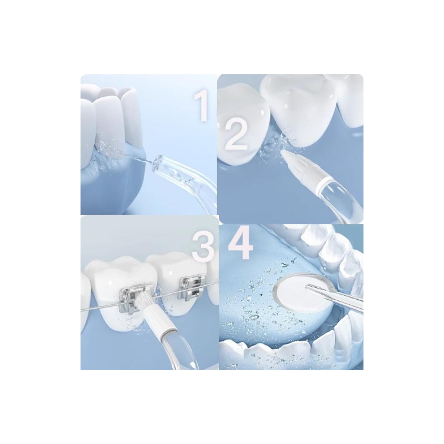 Hydropulseur électrique portatif étanche nettoyant buccal ménager vaporisateur（eau nettoyant les dents en vert）