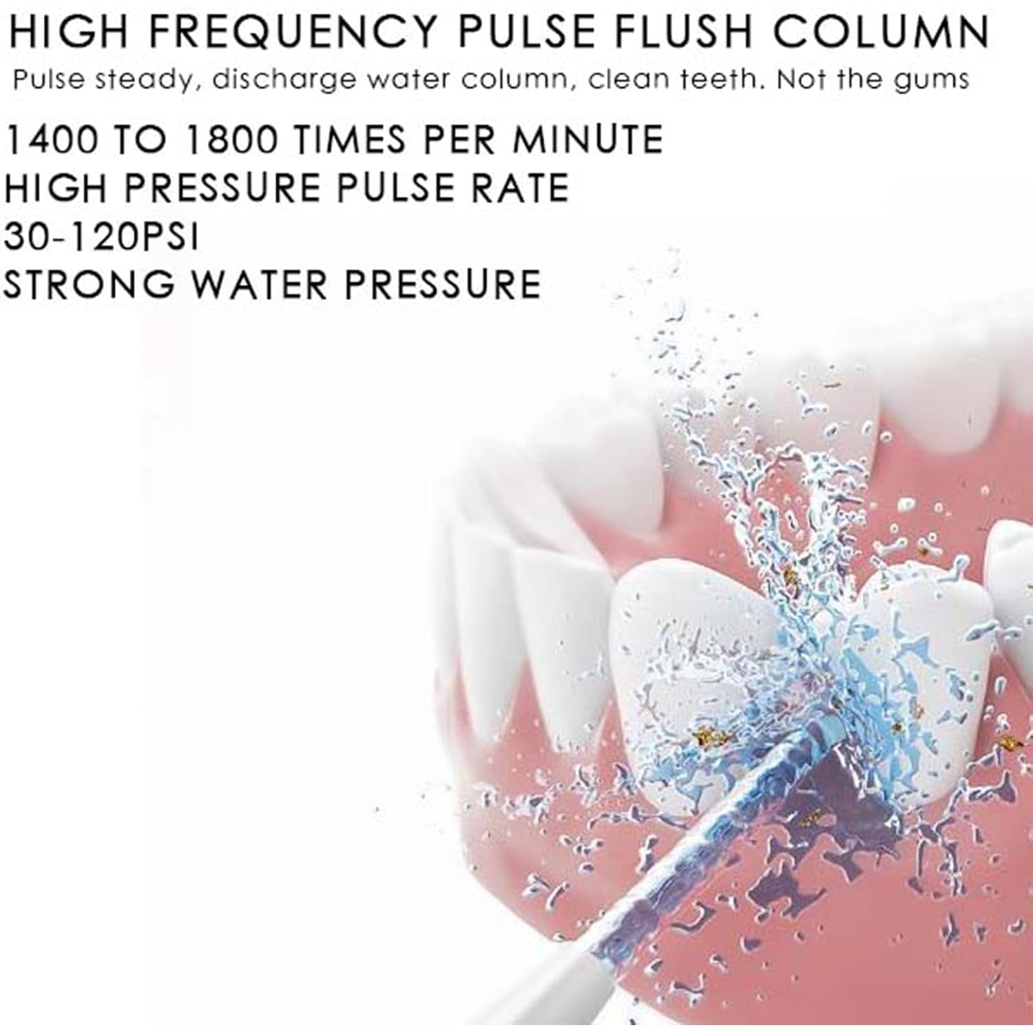 Hydropulseur dentaire avancé sans fil pour dents avec 4 pointes de jet et plusieurs modes, Irrigateur oral portatif étanche à dents électrique