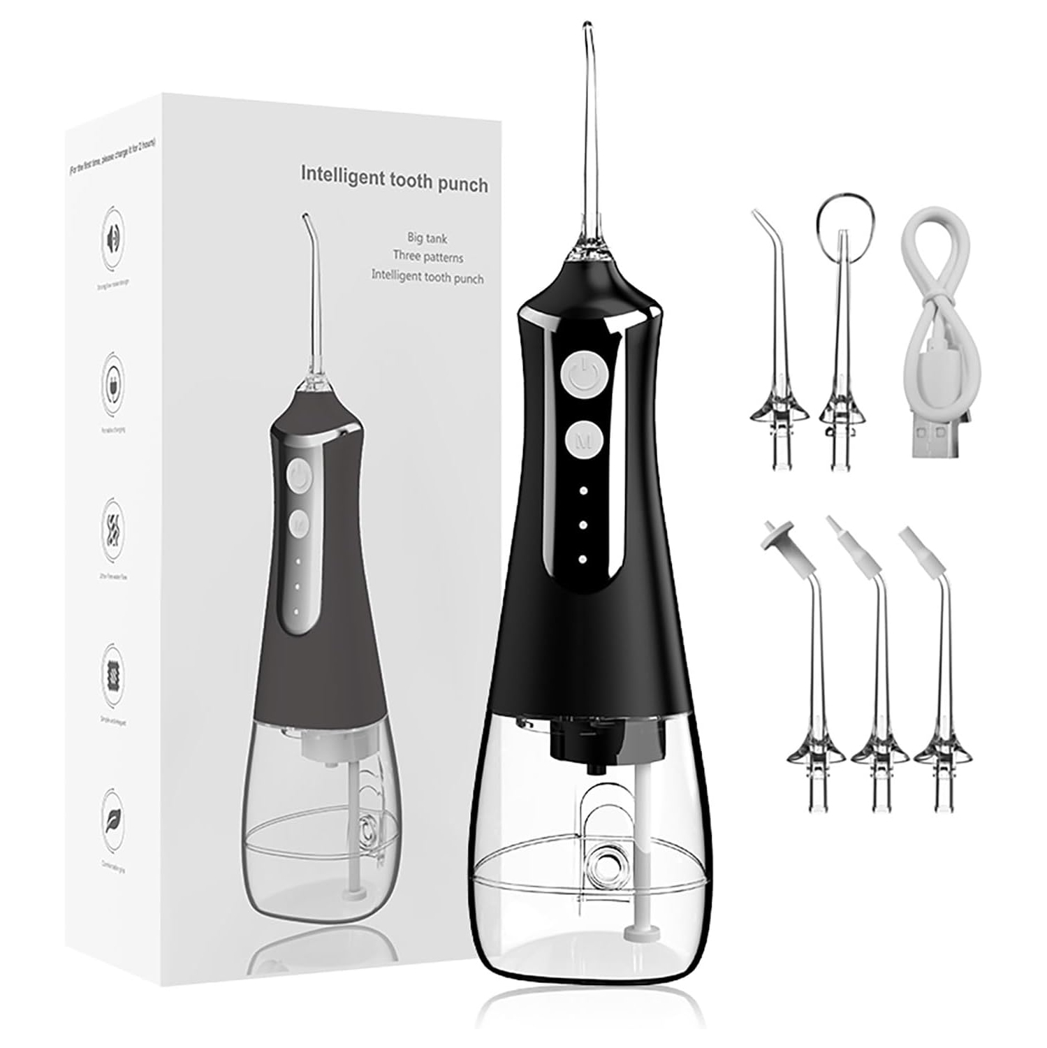 Hydropulseur sans fil professionnel pour broches et dents sensibles – 1800 h, 5 buses, recharge rapide de type C