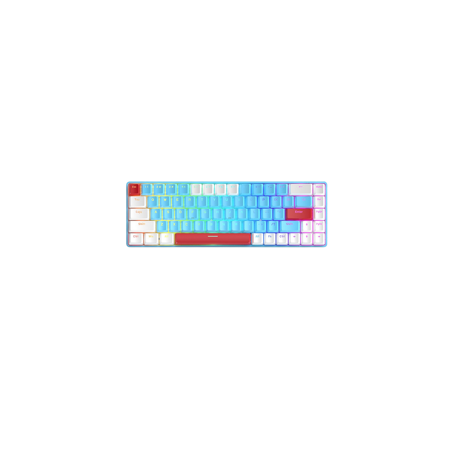 Mechanical keyboard Gundam version blue axis 68-key mini programmable wired keyboard, Type-C RGB backlit keyboard