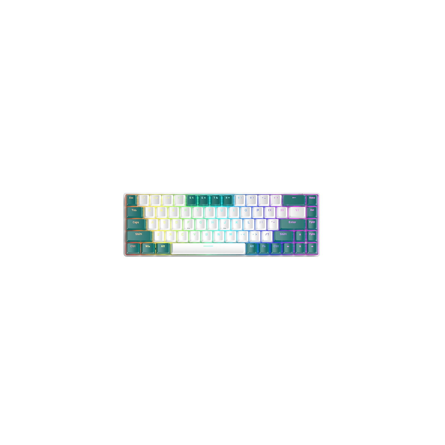 Mechanical keyboard chalk version blue axis 68-key mini programmable wired keyboard, Type-C RGB backlit keyboard