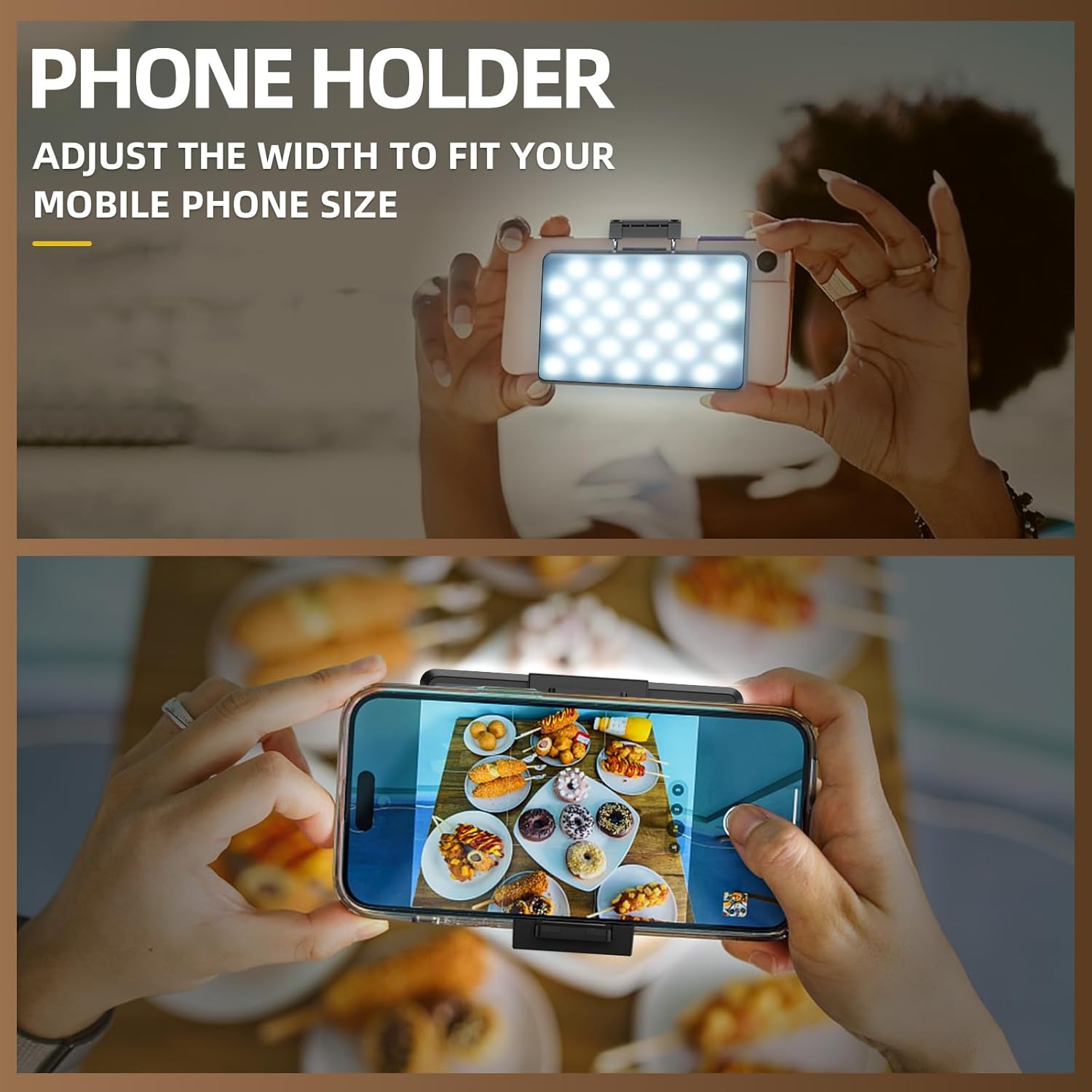 Selfie Light for Phone, 60 LED Phone Light with Rechargeable Clip and Adjusted 3 Light Modes, 2000mAh Video Light for iPhone iPad, Laptop, Makeup,