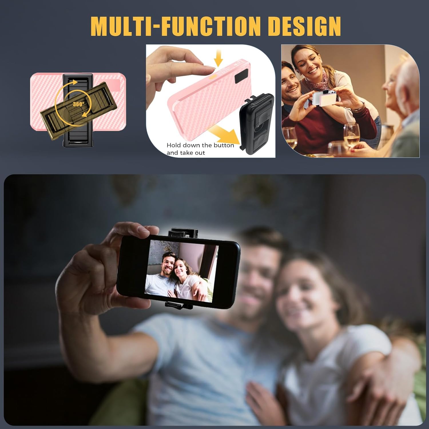 168 LED Selfie Light for iPhone, iPhone Light,Portable Phone Light, 3000Mah Rechargeable Video Light, Adjusted 3 Light Modes, for iPhone, Camera,