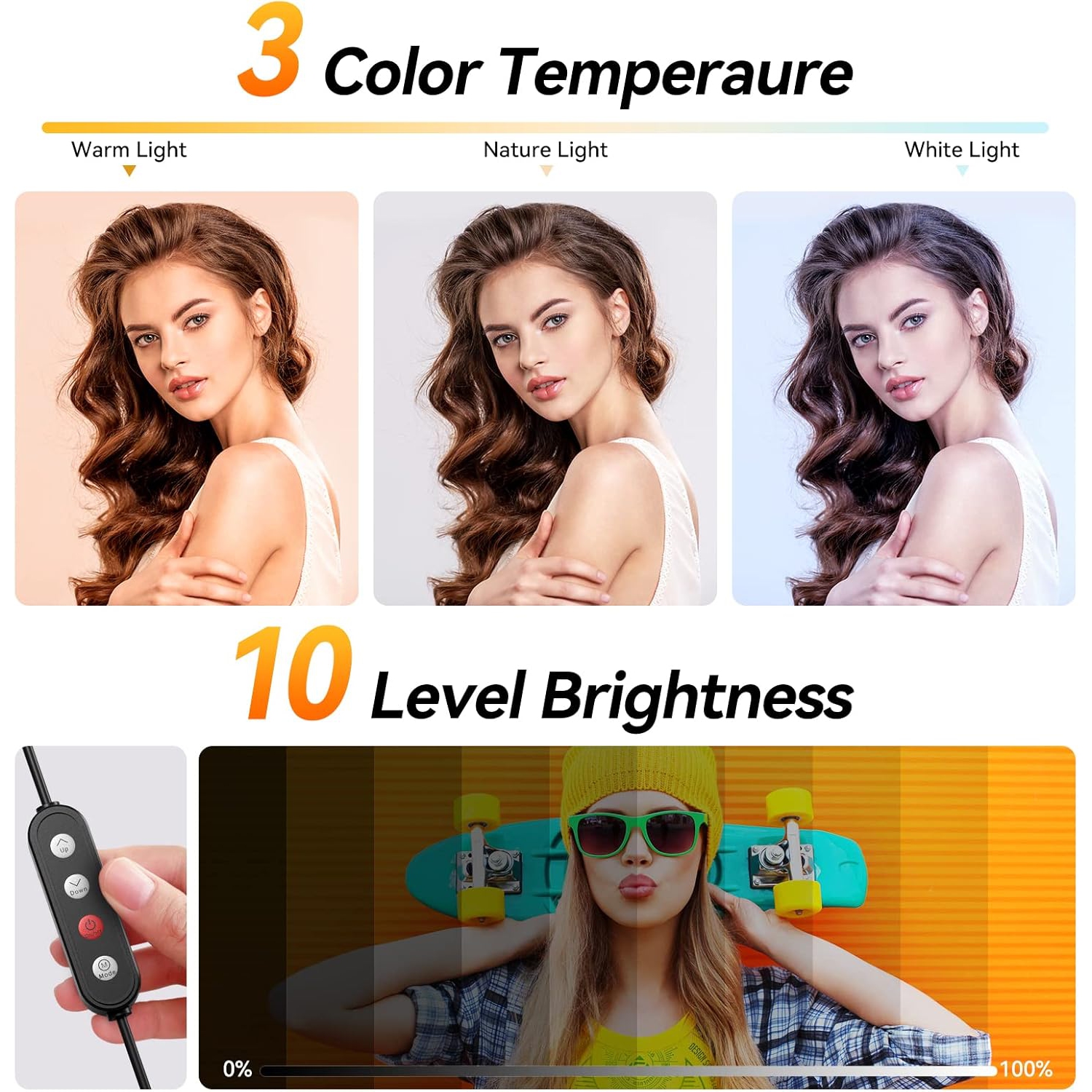 12" Ring Light with 63" extendable Tripod Stand, Selfie Ring Light with Phone Holder and Remote, Dimmable LED Ring Light & Selfie Stick for