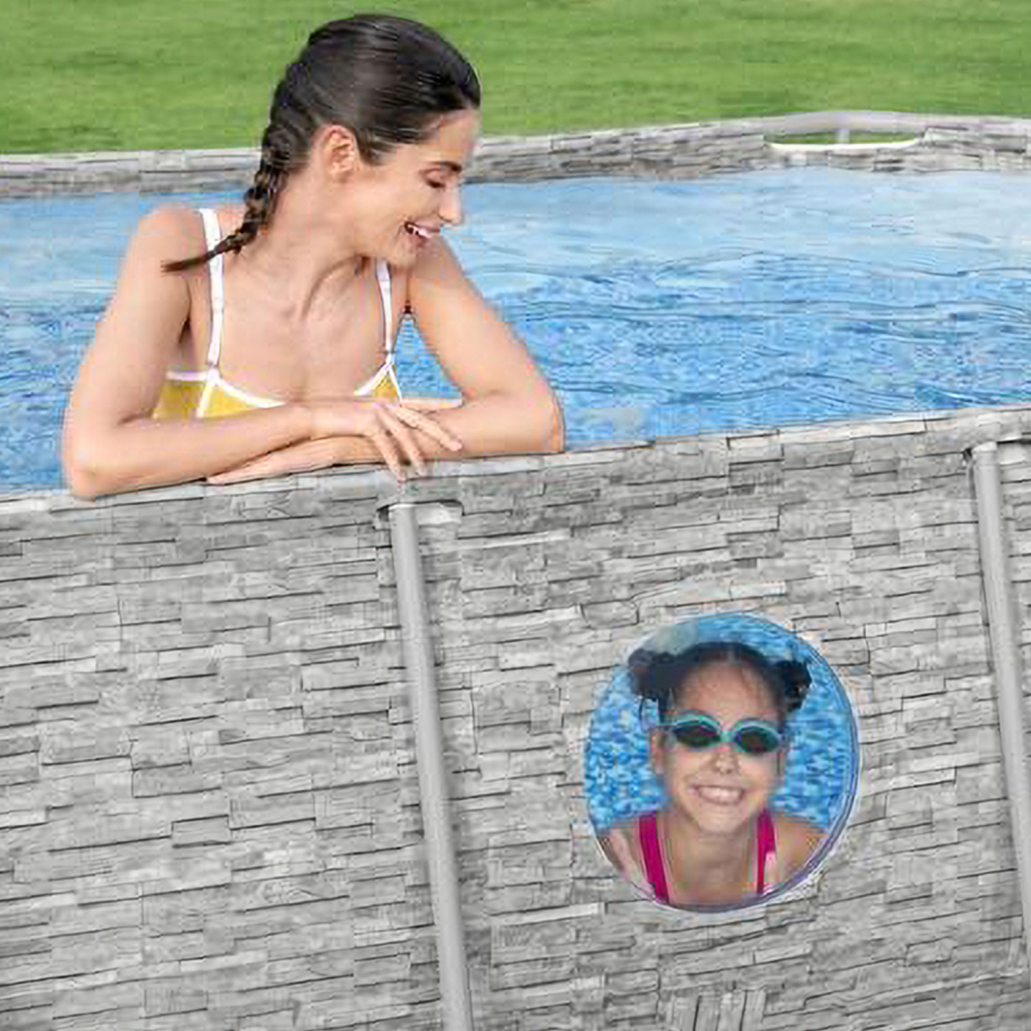 Bestway Power Steel Swim Vista 14' x 8'2" x 39.5" Above Ground Swimming Pool Set