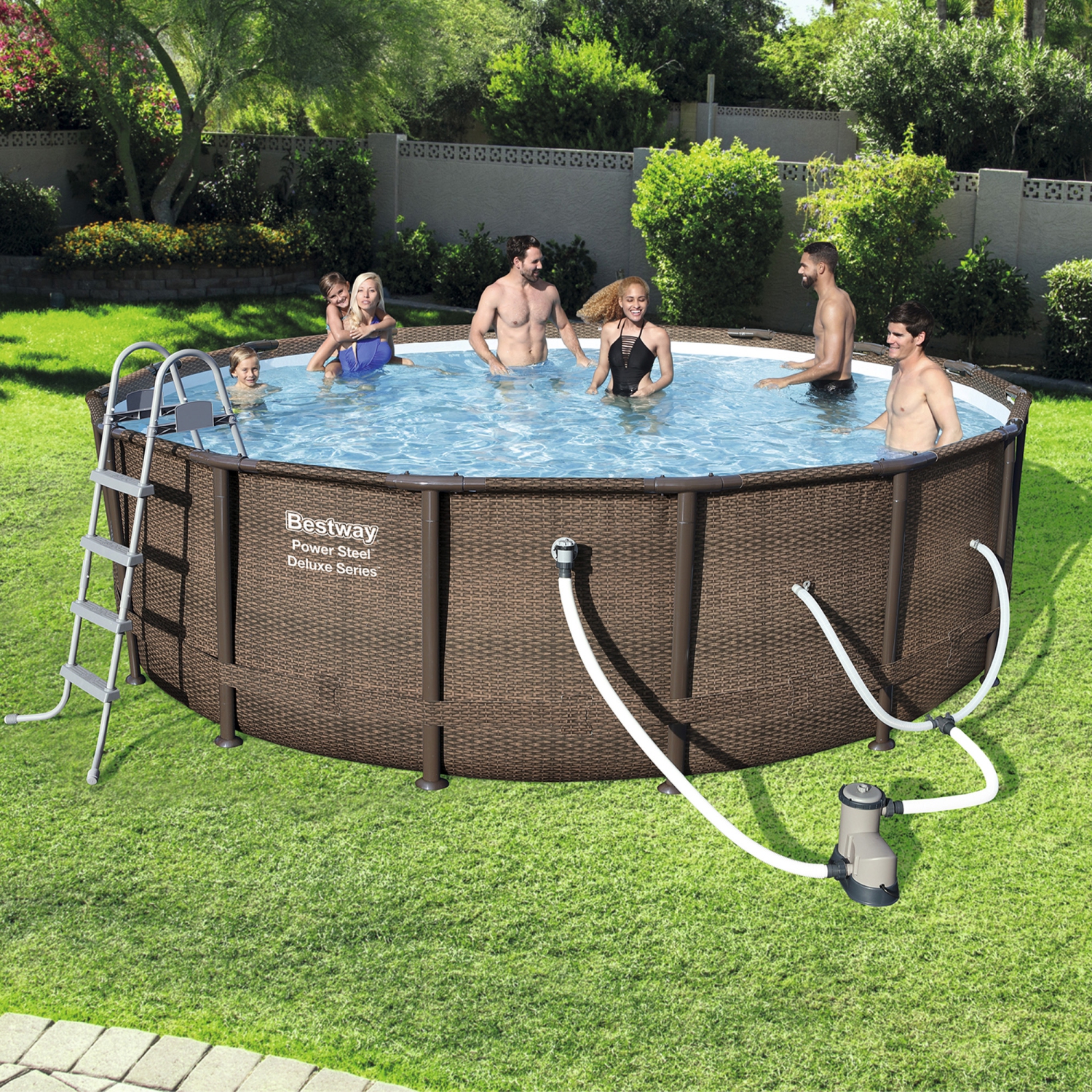 Piscine extérieure hors terre 14 pi x 42&nbsp;po Power Steel de Bestway avec pompe