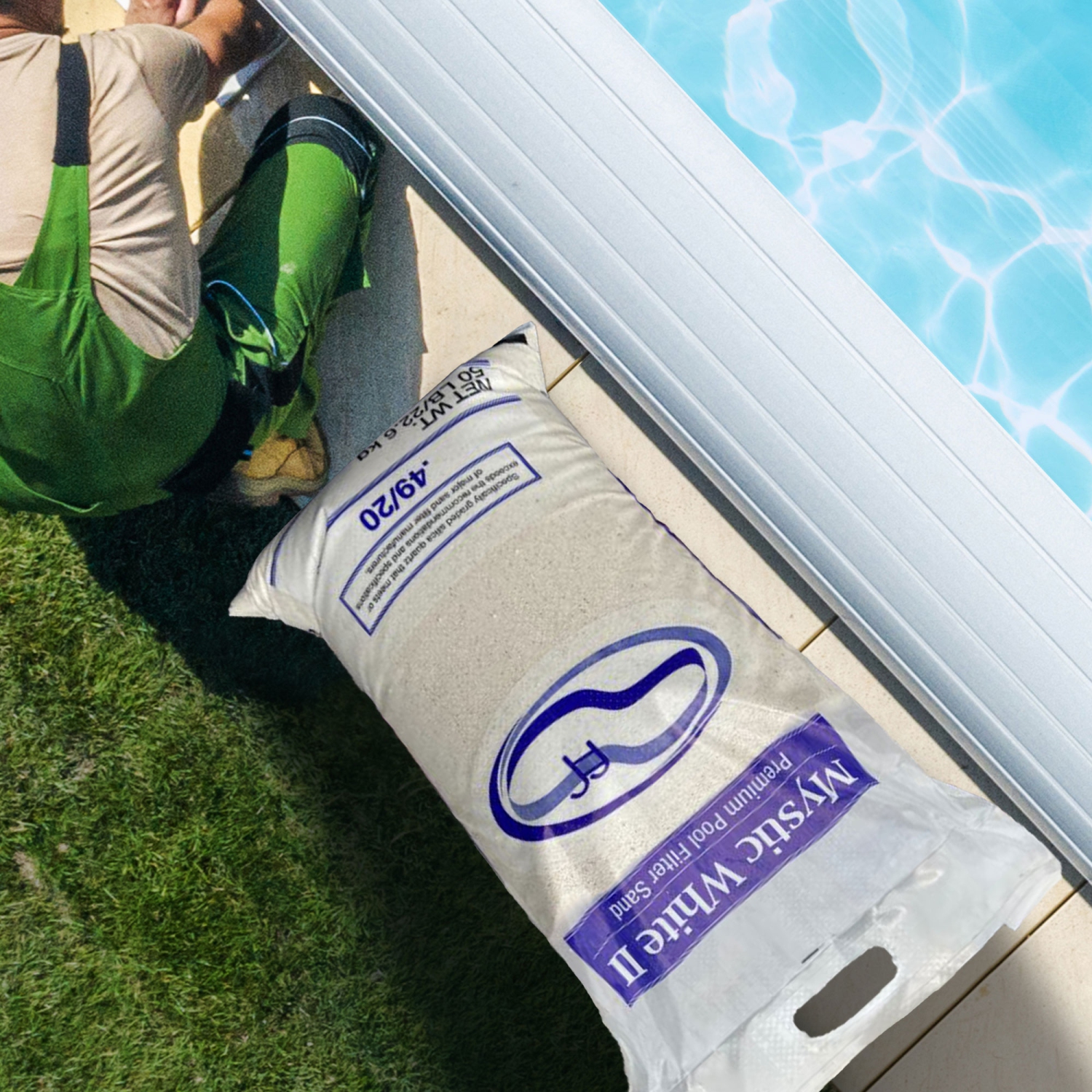 US Silica Mystic White II Premium Swimming Pool Filter Sand, White, 50 Pound Bag
